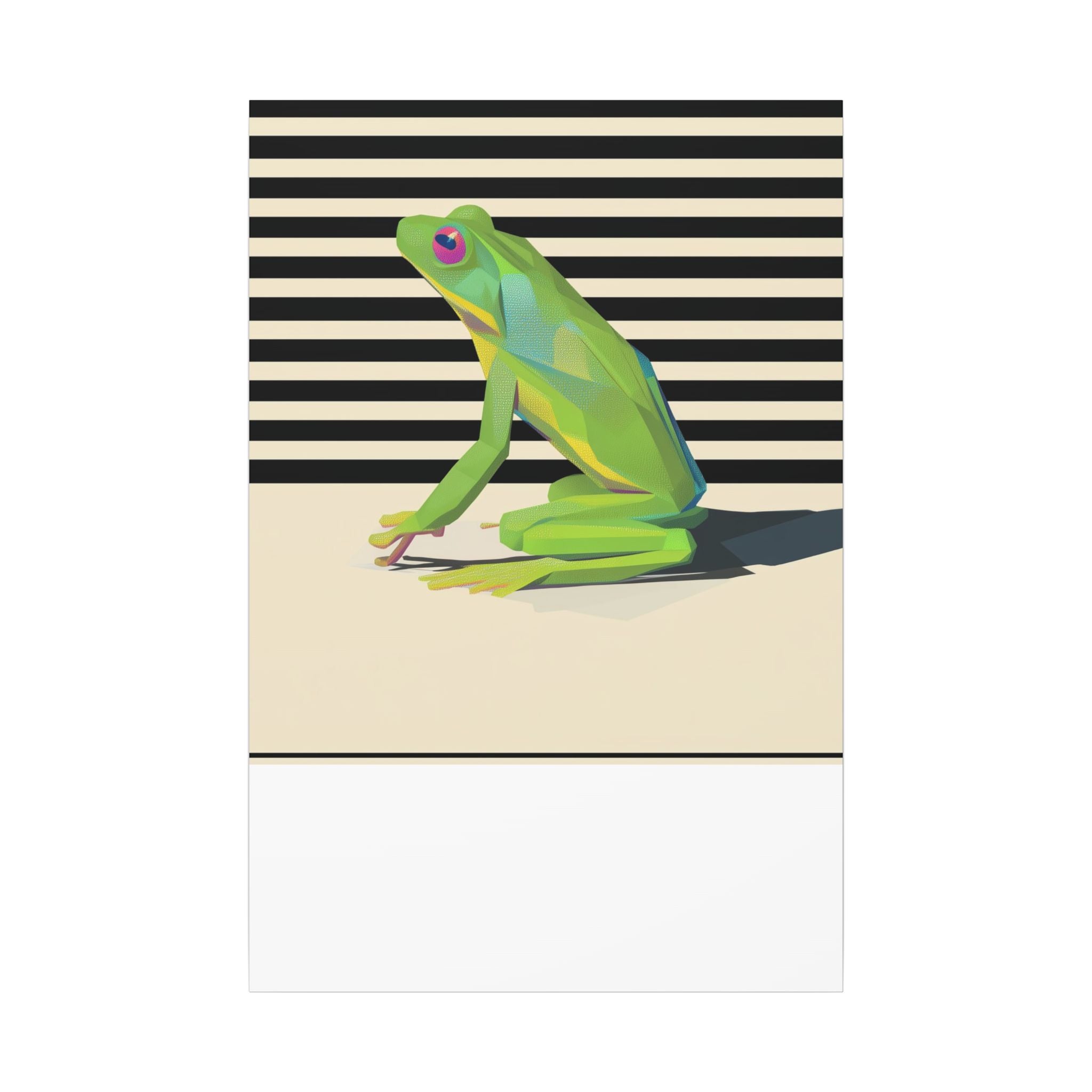 Geometric Frog Vibrance: Modern Wildlife Art, Minimalist Green Graphic Design   |    Custom Orders Available