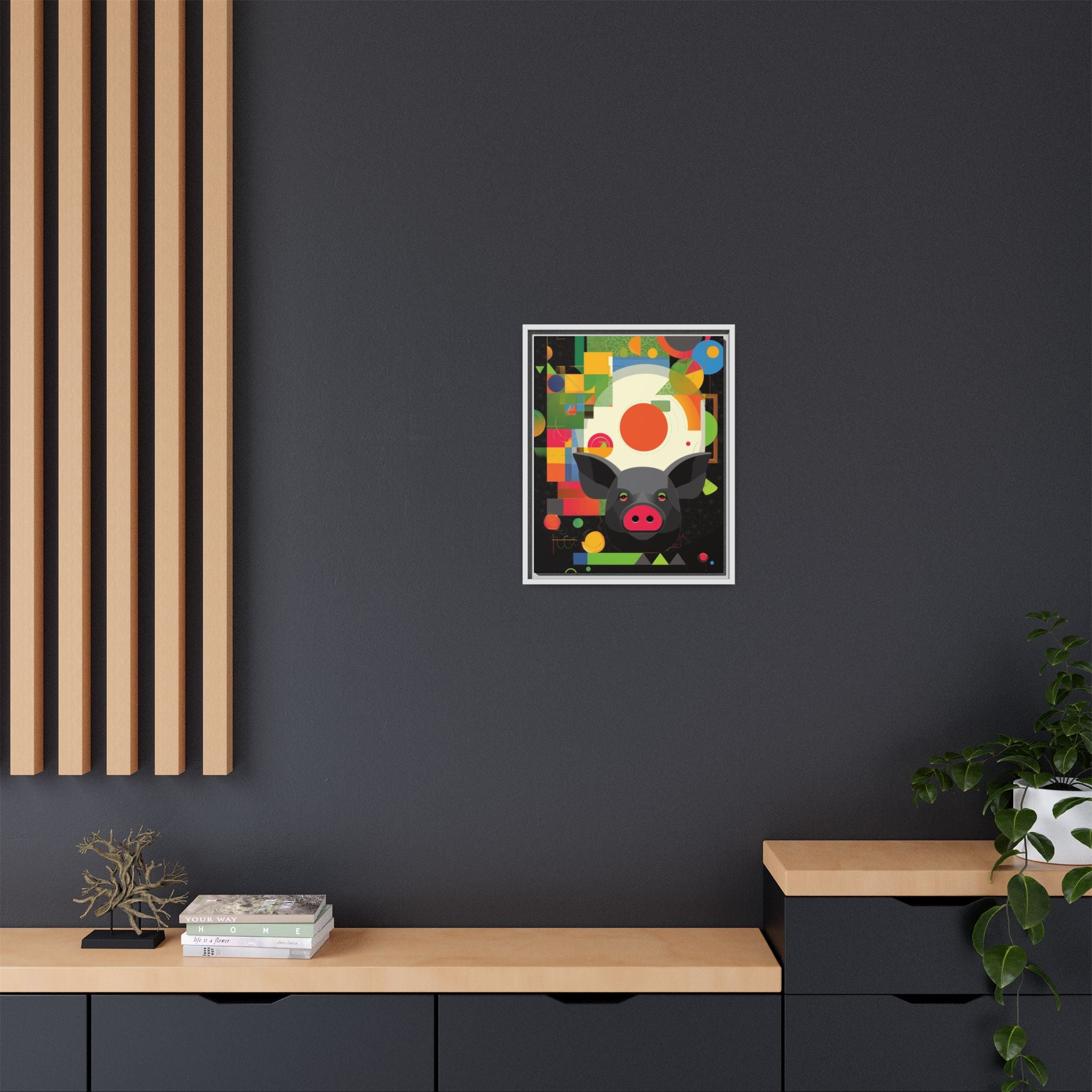 Prismatic Pig: Geometric Abstract Design, Digital Graphic Art Illustration   |    Custom Orders Available