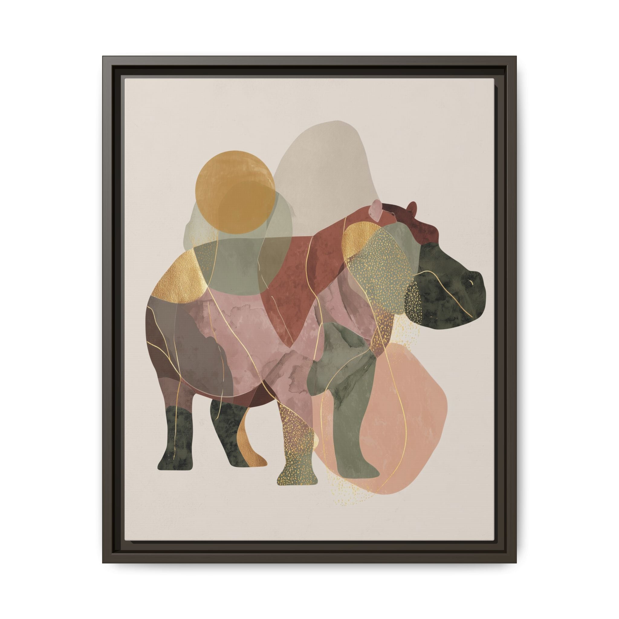 Fragmented Hippopotamus: Geometric Abstract Art, Minimalist Animal Portrait   |  Personalized & Custom Orders Available