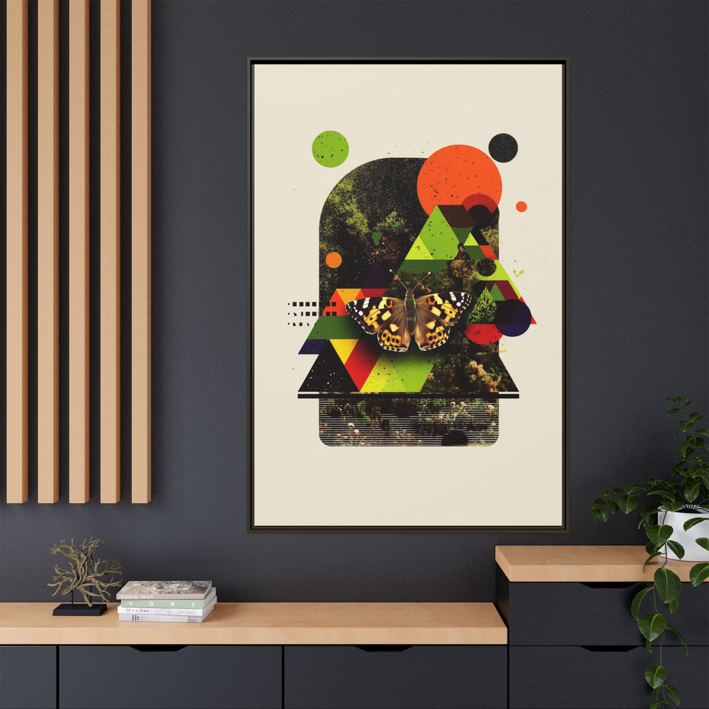 Metamorphic Geometries Framed Print: Digital Nature Collage, Butterfly Abstract Design   |   Custom Orders Available