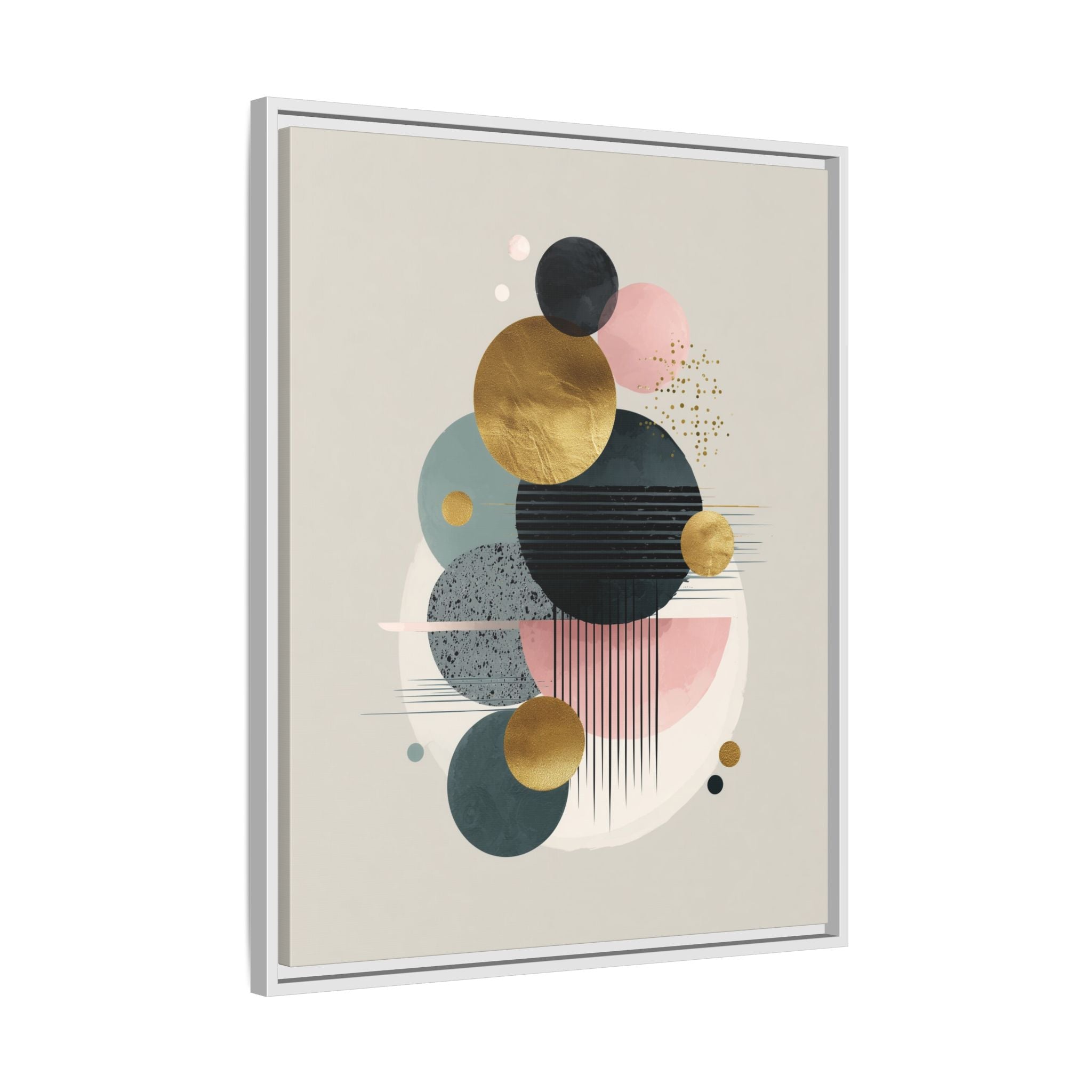 Geometric Harmony: Intersecting Circles, Mid-Century Modern Design, Abstract Metallic Composition   |   Custom Orders Accepted