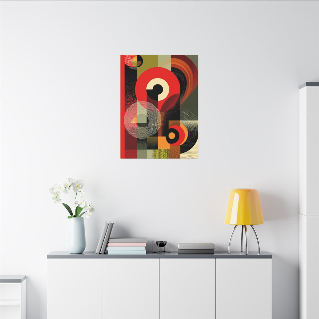 Geometric Convergence: Mid-Century Modern Abstract, Constructivist Design Principles, Bold Chromatic Composition   |   Custom Orders
