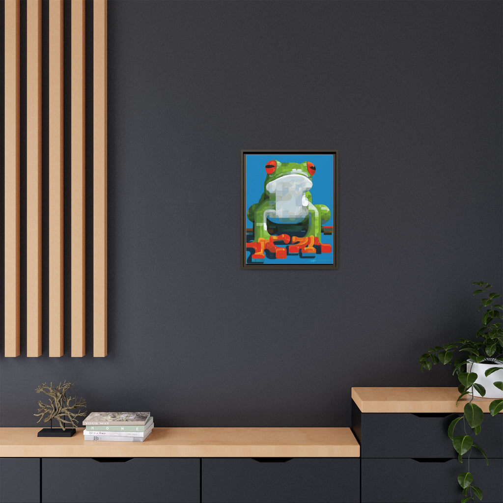 Mosaic Amphibian: Geometric Frog Portrait, Digital Pixel Art Illustration   |    Custom Orders Available