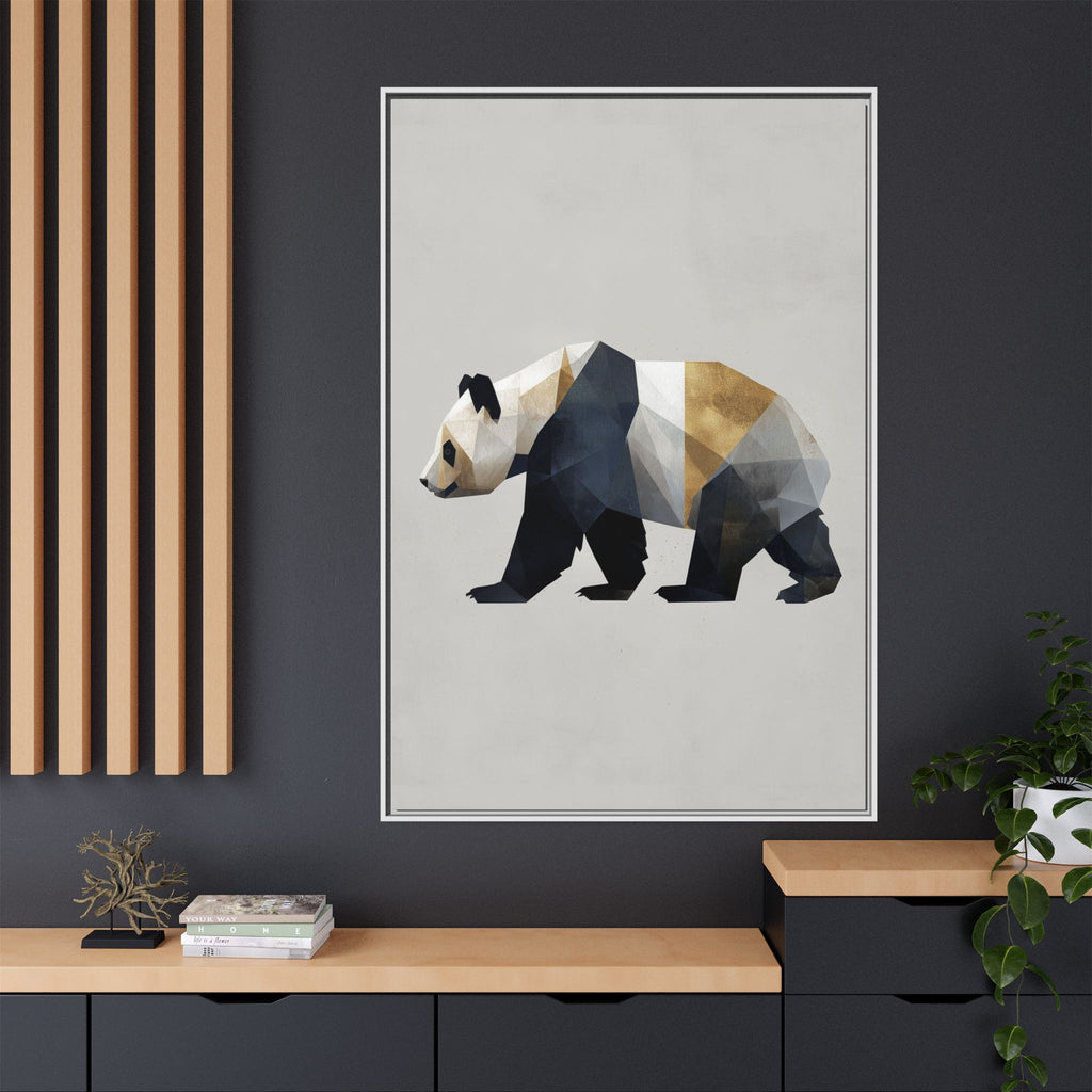Geometric Panda: Low-Poly Digital Art, Metallic Contemporary Design   |  Personalized & Custom Orders Available