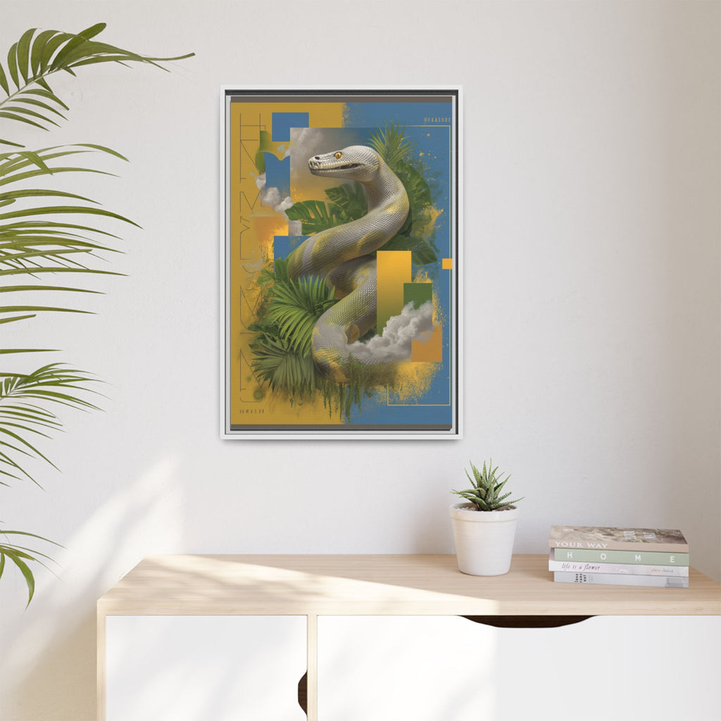 Serpent of Surreal Geometries: Tropical Hyperrealism, Digital Snake Illustration   |    Custom Orders Available