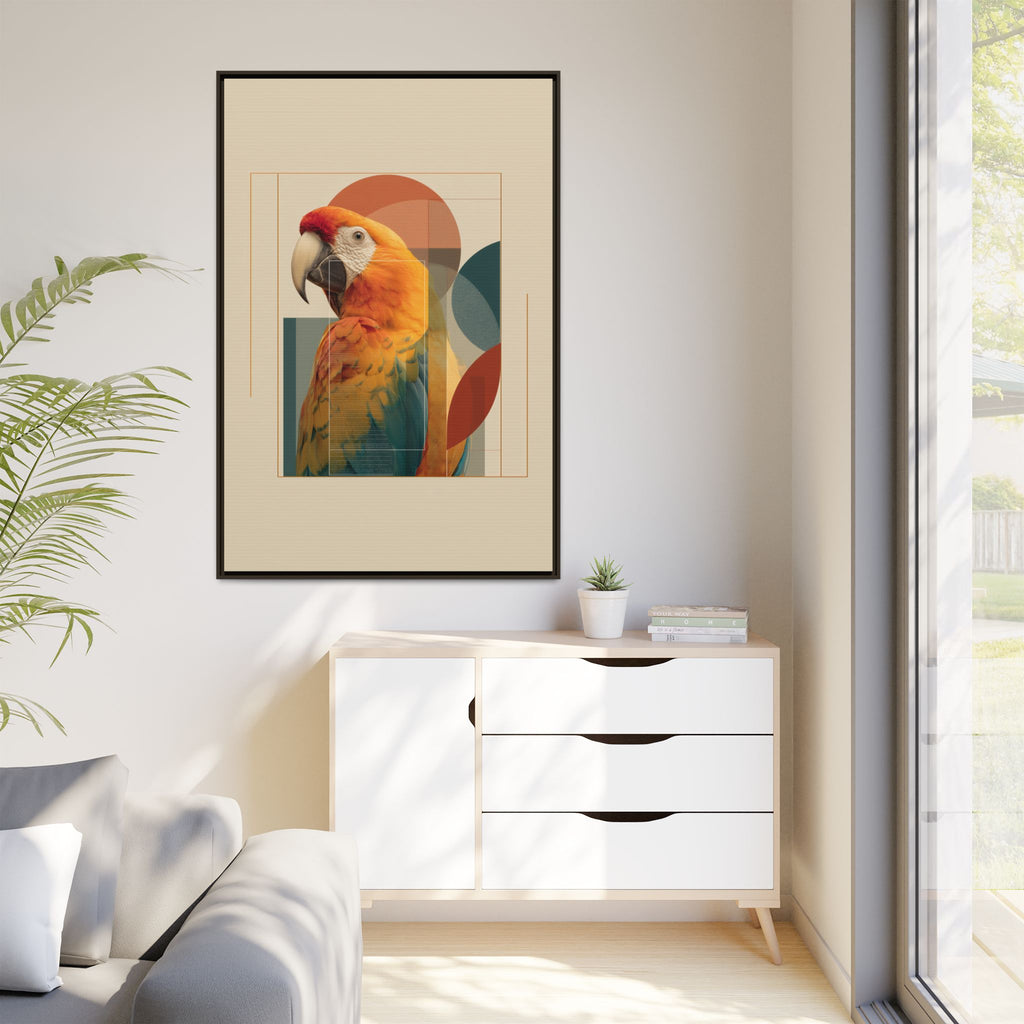 Macaw Geometry: Vibrant Avian Portrait, Modernist Graphic Design   |  Personalized & Custom Orders Available