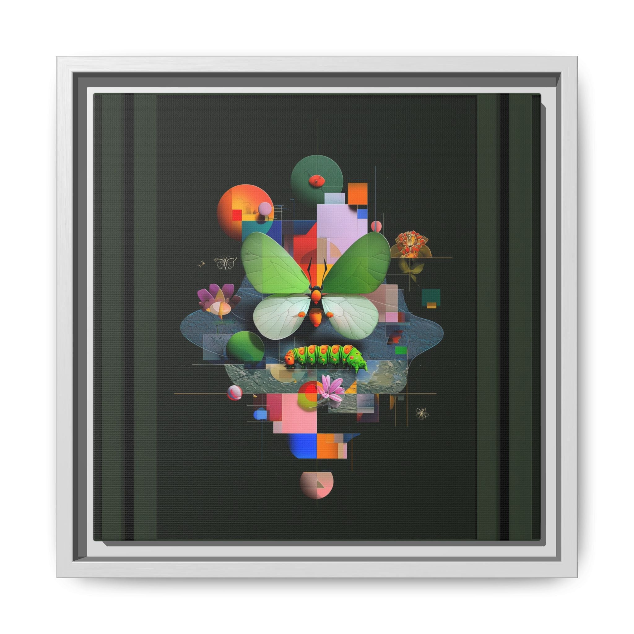 Metamorphosis Geometry Framed Print : Digital Nature Synthesis, Butterfly Abstraction   |  Personalized & Custom Orders Available