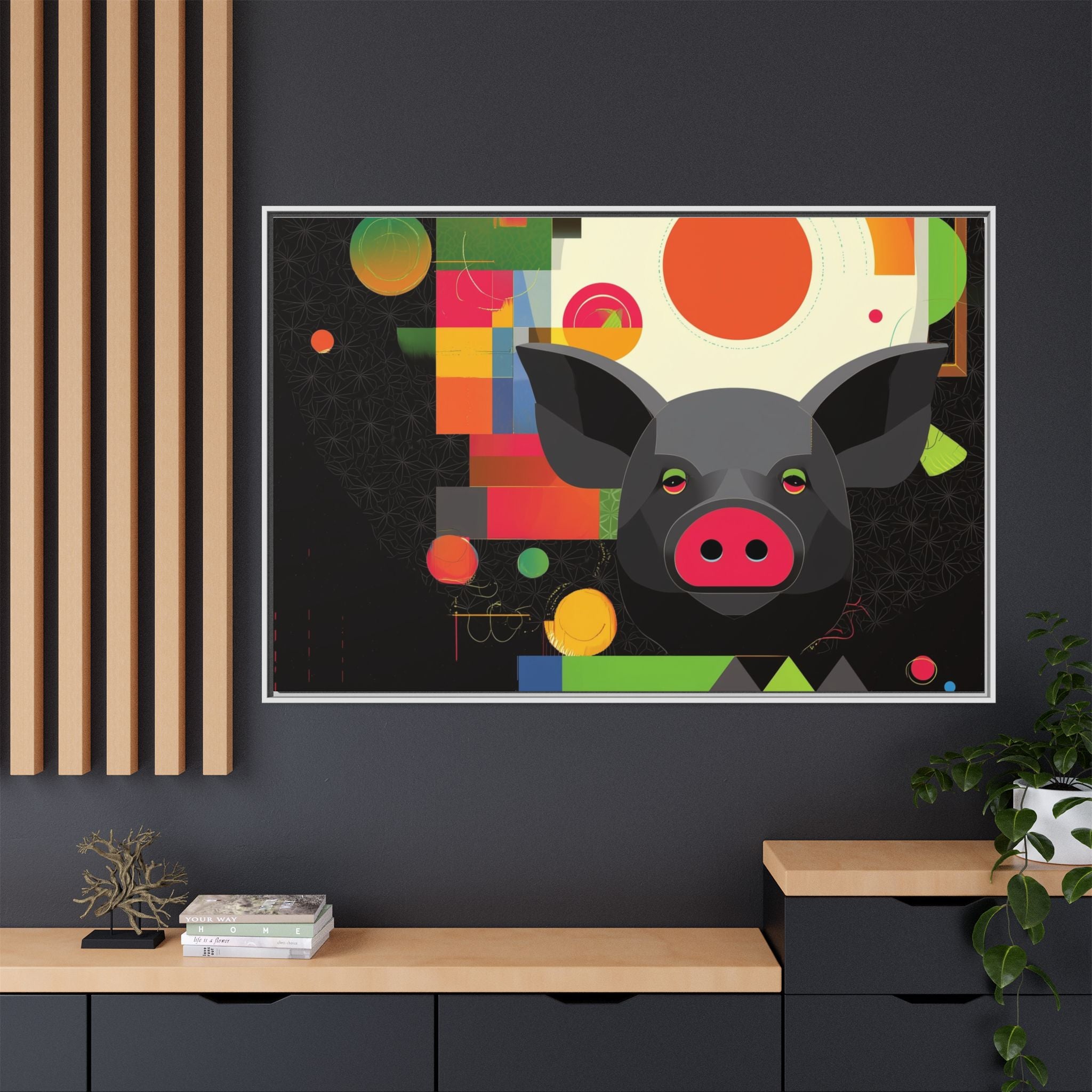 Prismatic Pig: Geometric Abstract Design, Digital Graphic Art Illustration   |    Custom Orders Available