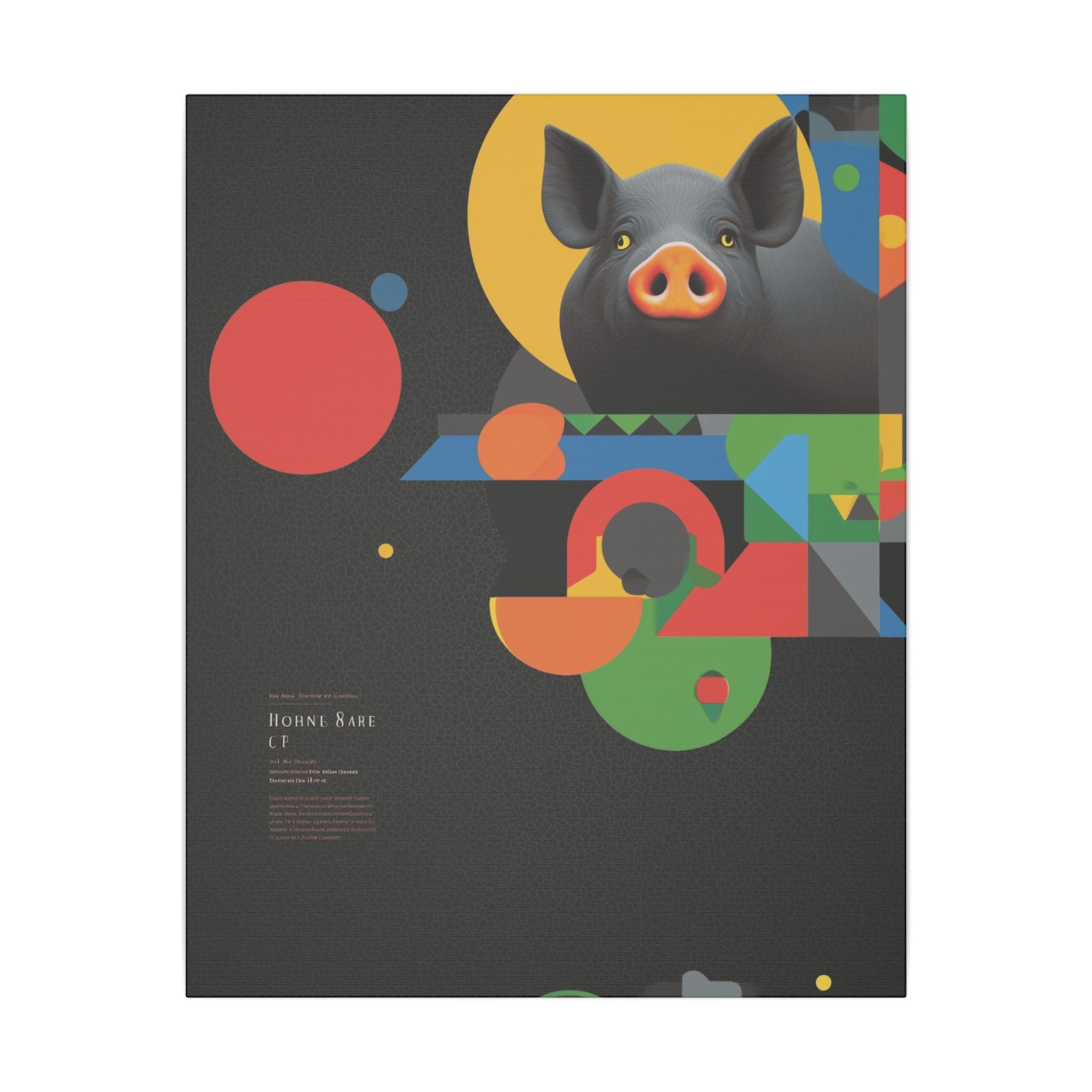 Geometric Pig Odyssey: Abstract Graphic Design Poster, Avant-Garde Animal Art   |    Custom Orders Available