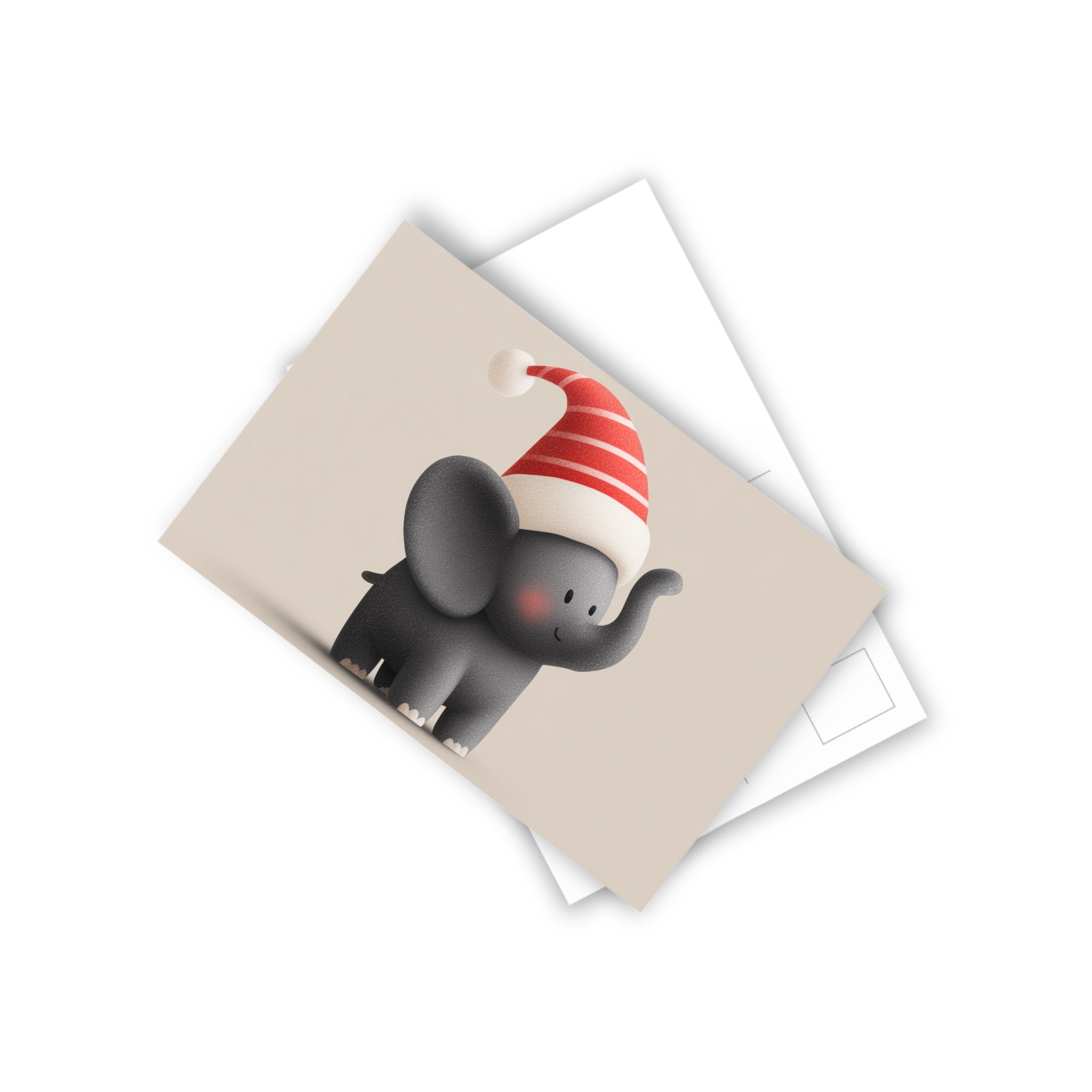 Cute Animals Festive Postcard Set - 10pcs of Holiday Cheer, Christmas Cards, Cute Elephant Designs, Fun Greetings for All Occasions
