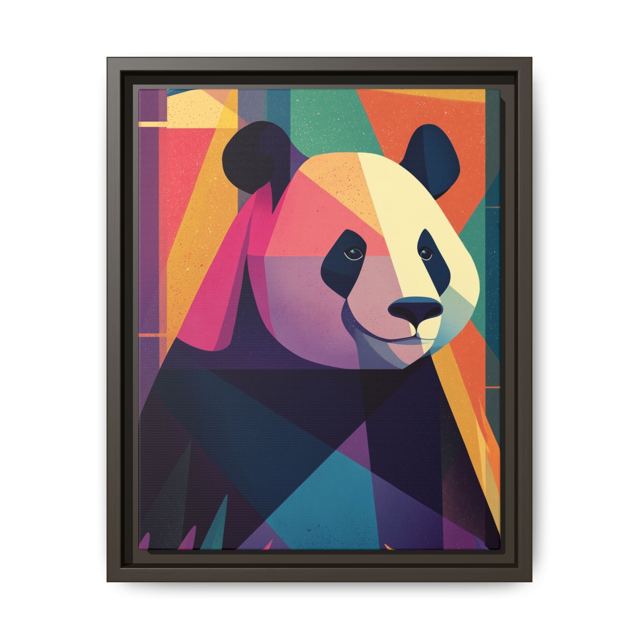 Geometric Panda Framed Print : Cubist Wildlife Portrait, Colorful Abstract Interpretation   |  Personalized & Custom Orders Available