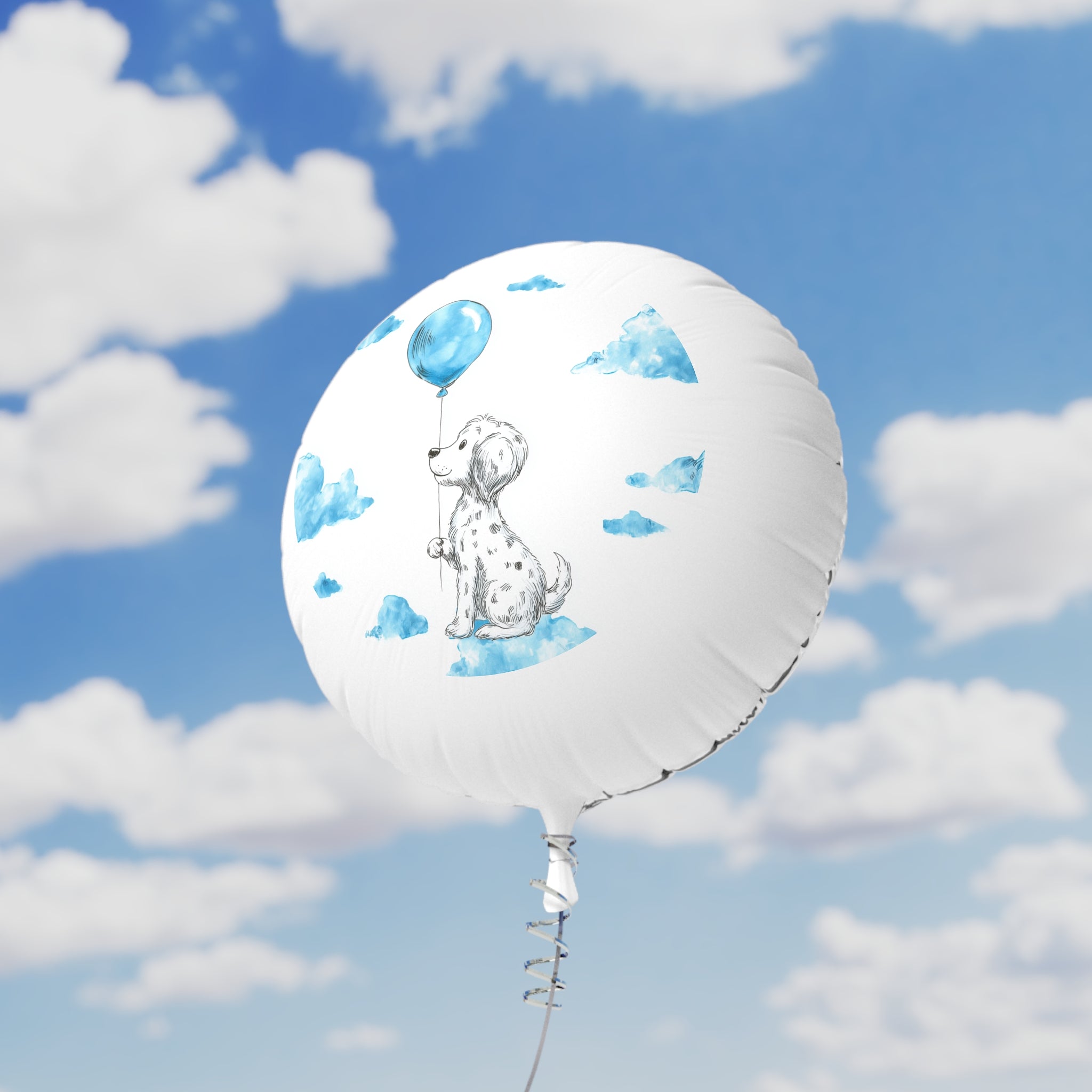 Blue Puppy Balloon — Mylar Helium Party Balloon (Baby Shower, First Birthday)
