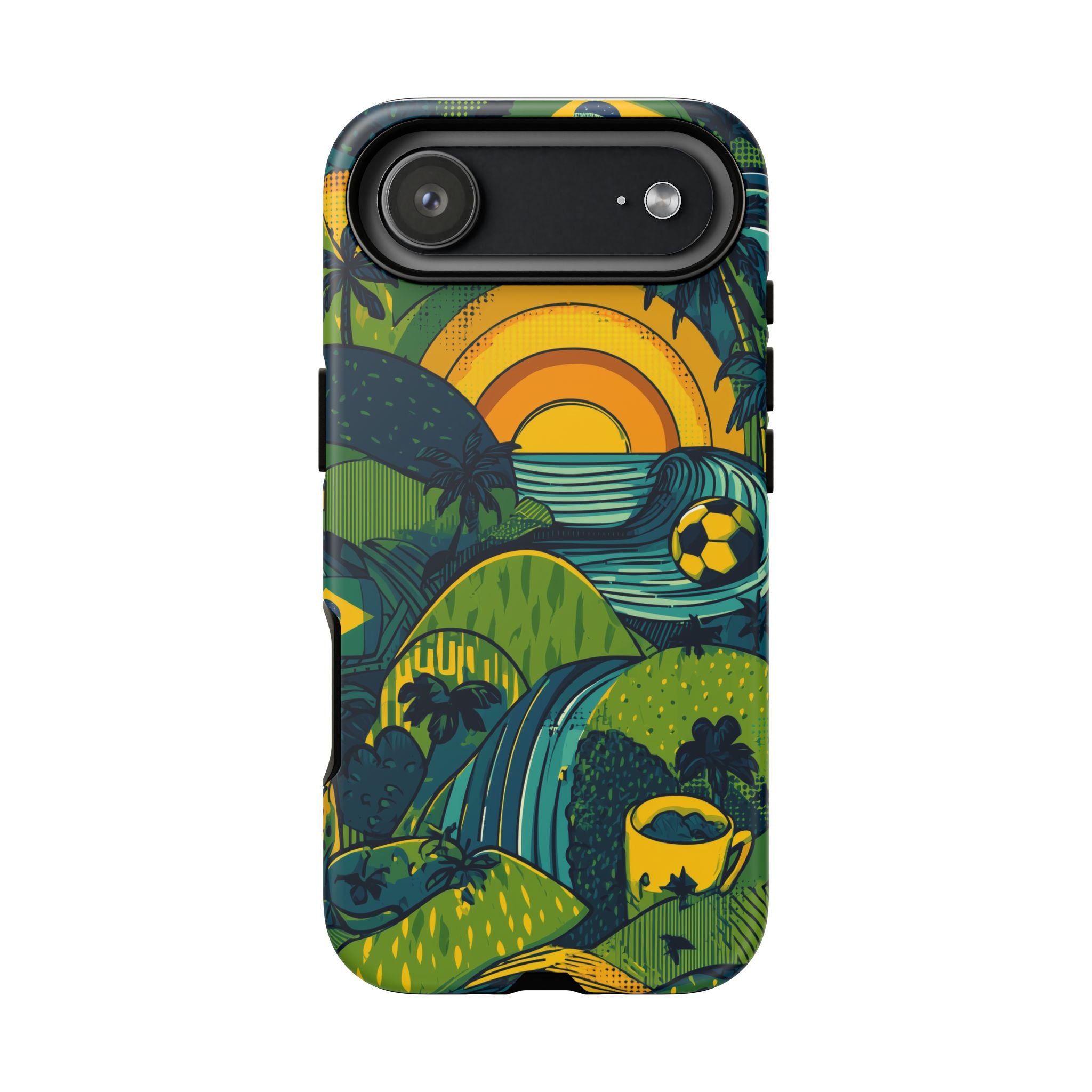 Brazil Tough Cases: Sporty Tropical Phone Case, Fun Beach Vibe Phone Accessory, Summer Travel Gift, Colorful Phone Cover, Casual Style Tech