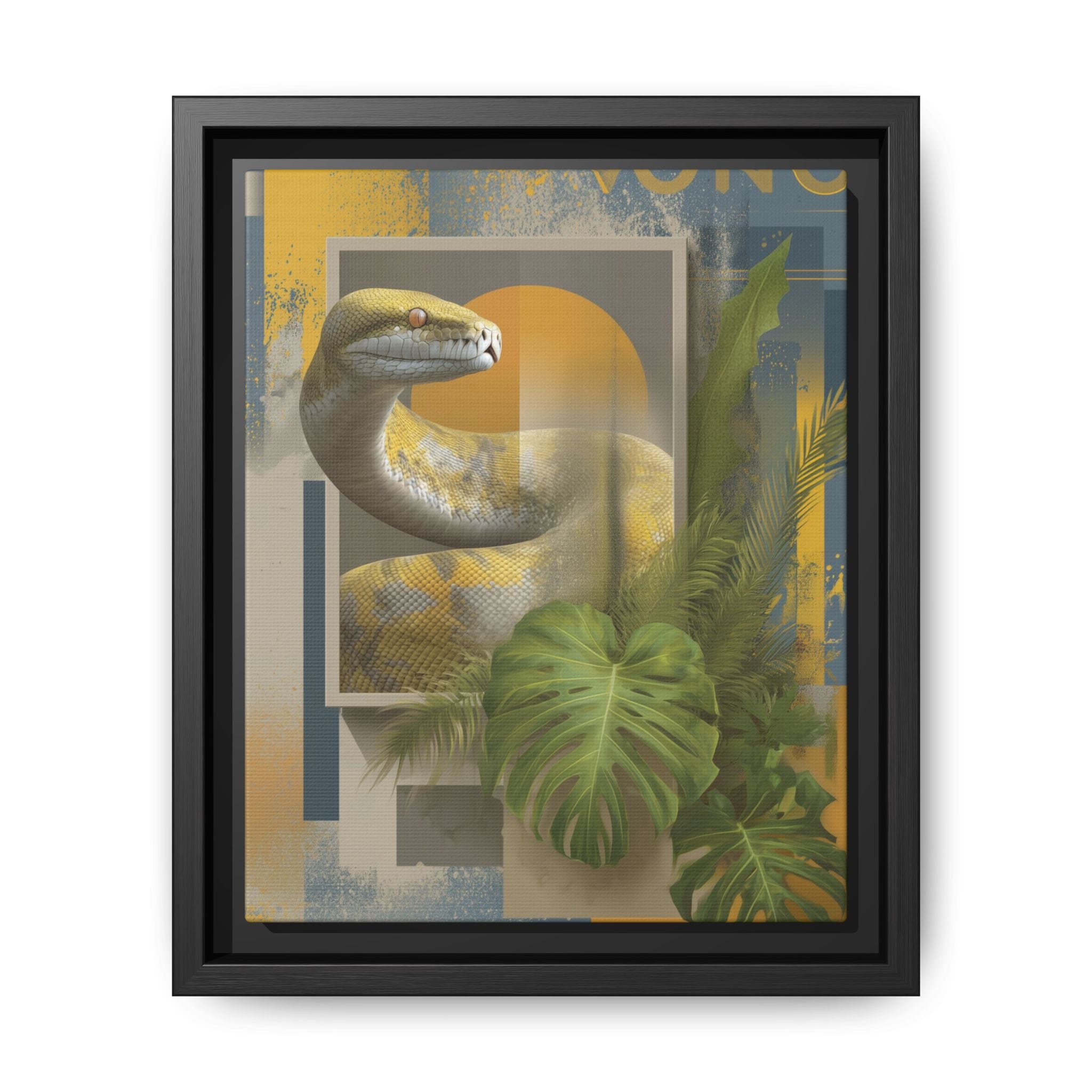 Serpent of Geometric Dimensions: Tropical Vono Design, Abstract Wildlife Art   |  Personalized & Custom Orders Available