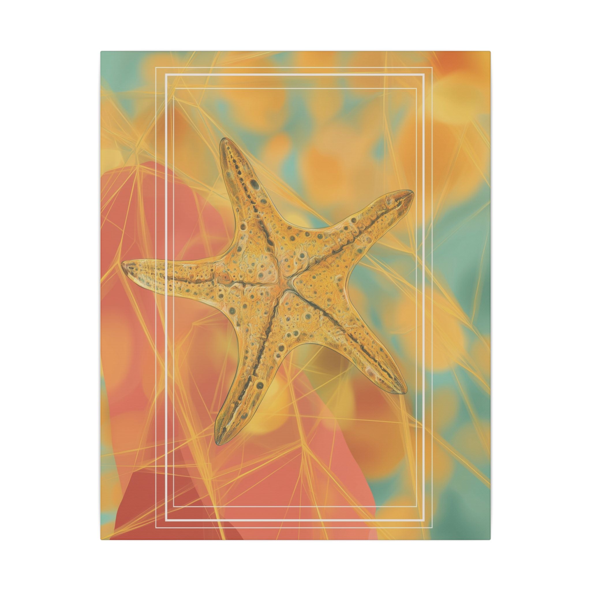 Golden Marine Geometry: Starfish Textures in Digital Art, Oceanic Abstract Composition   |    Custom Orders Available