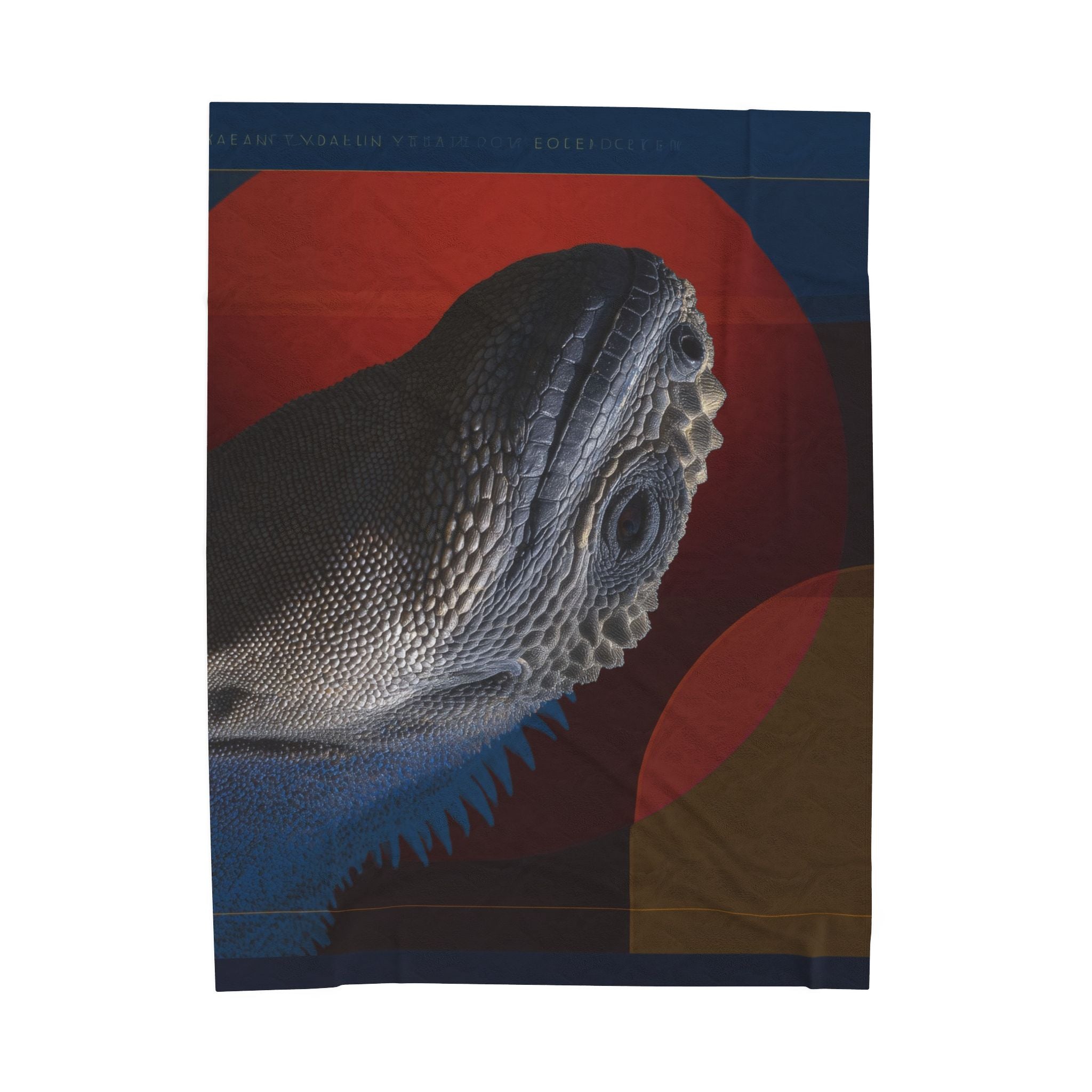 Marine Iguana Plush Blanket, Galapagos Geometric Fusion, Primordial Wisdom   |    Custom Orders Available