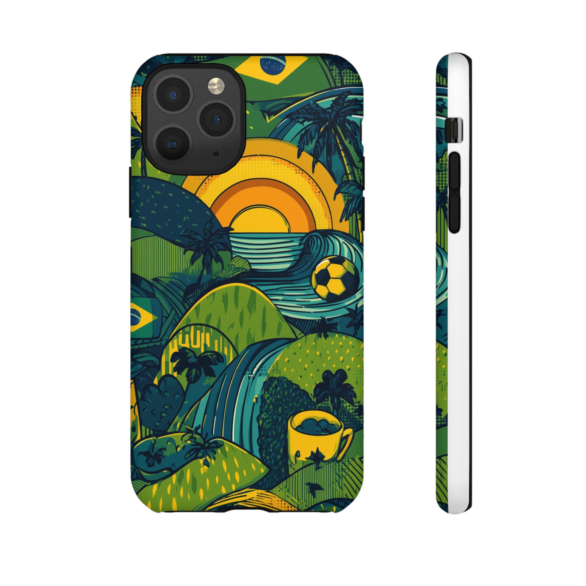 Brazil Tough Cases: Sporty Tropical Phone Case, Fun Beach Vibe Phone Accessory, Summer Travel Gift, Colorful Phone Cover, Casual Style Tech