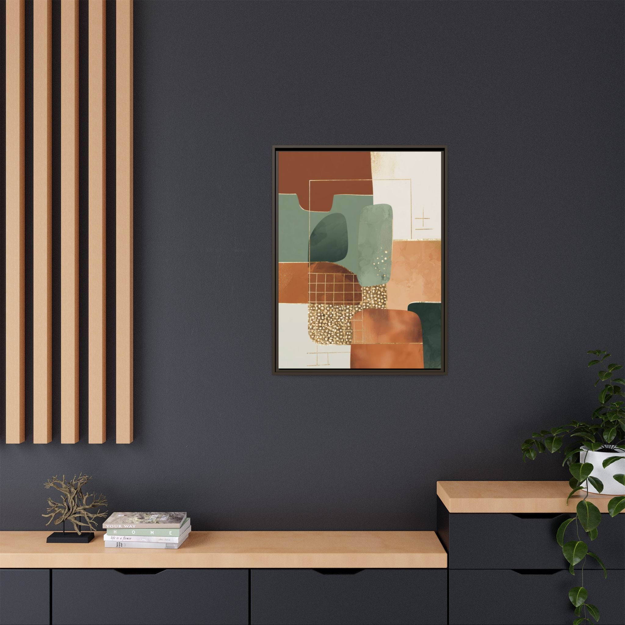 Geometric Harmony: Abstract Minimalist Art, Mid-Century Modern Design, Organic Shapes Composition   |   Custom Orders Accepted