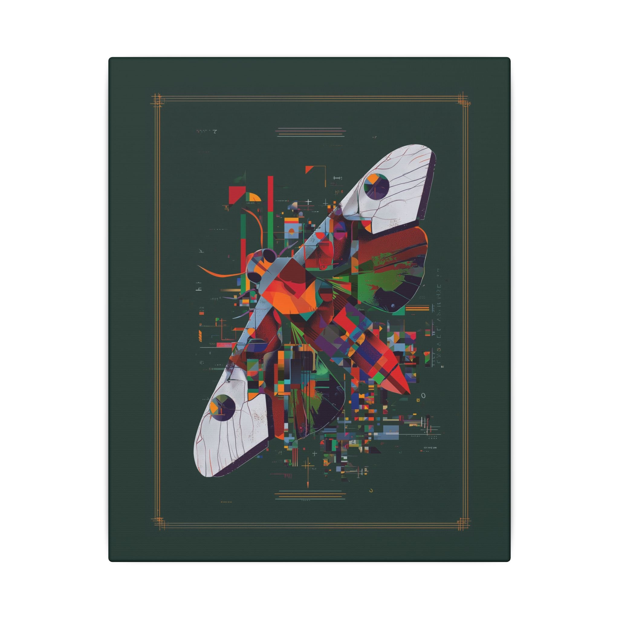 Metamorphic Geometry: Digital Cubist Butterfly, Fragmented Insect Abstraction   |    Custom Orders Available