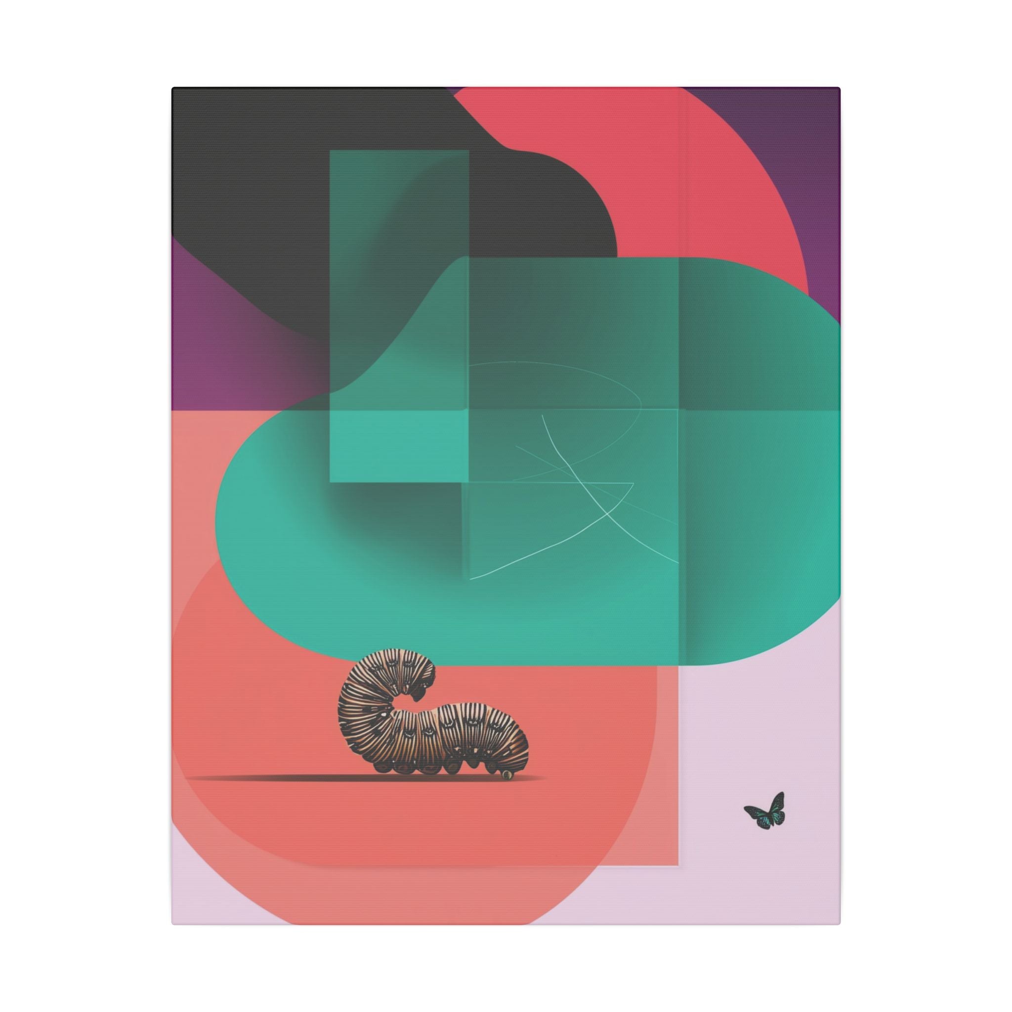 Metamorphosis in Geometry: Abstract Caterpillar Design, Geometric Color Study   |    Custom Orders Available