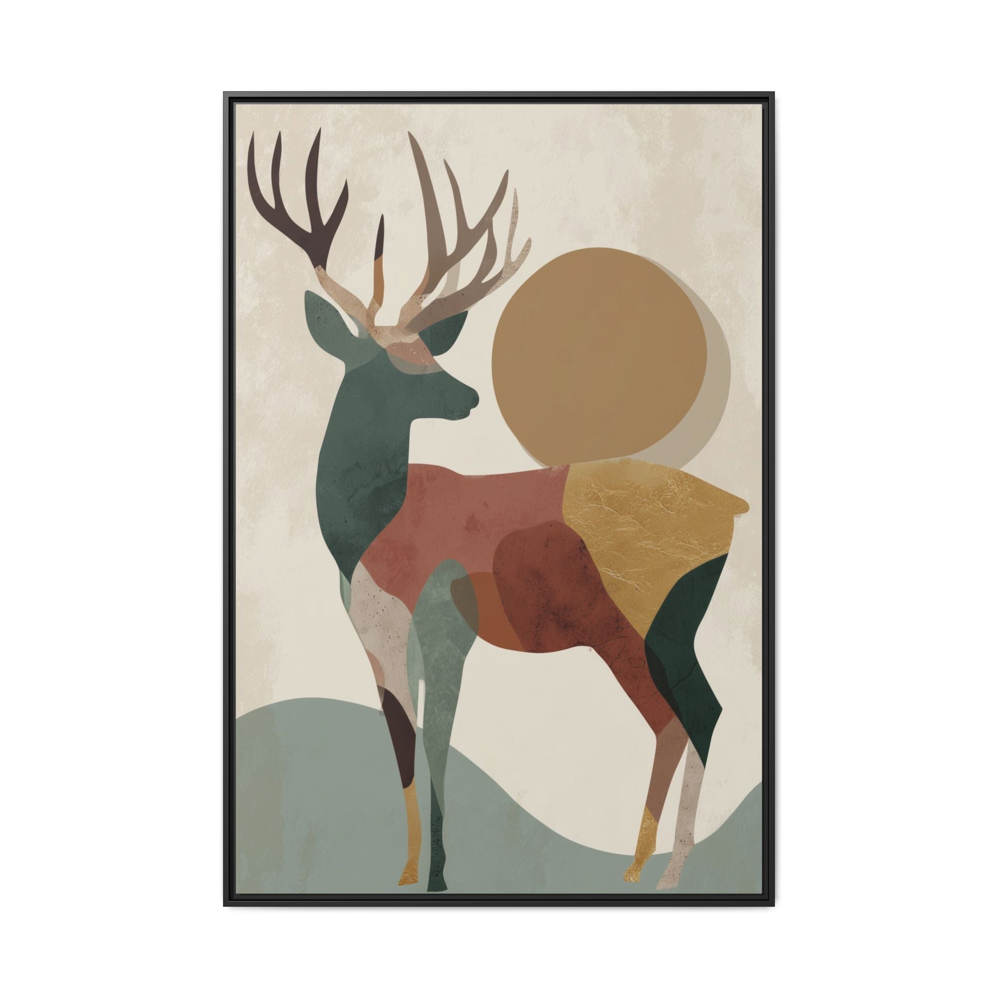 Geometric Deer Mosaic Framed Print : Modern Abstract Wildlife Art, Minimalist Nature Print   |  Personalized & Custom Orders Available