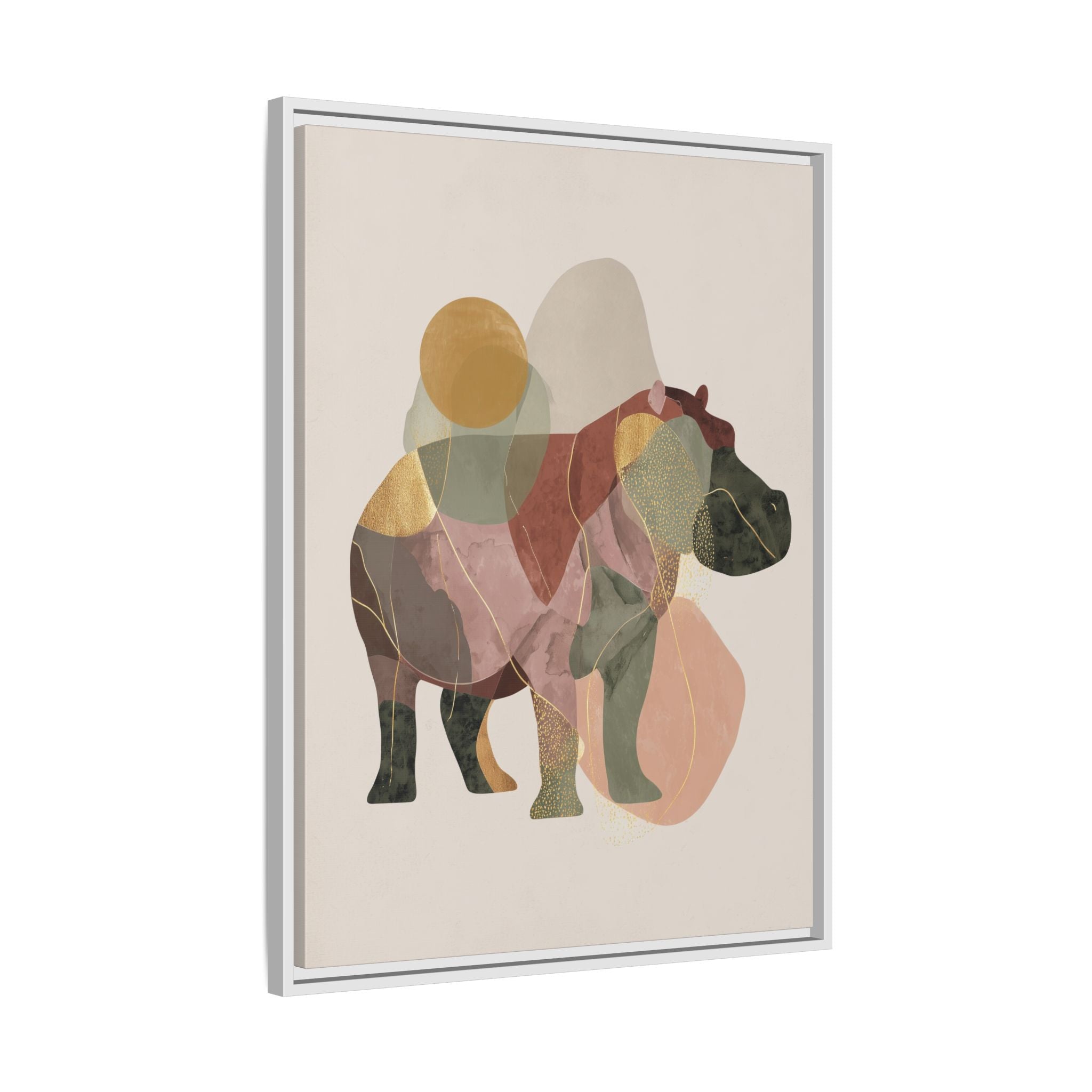Geometric Harmony: Abstract Hippo Silhouette, Modern Minimalist Animal Art   |    Custom Orders Available