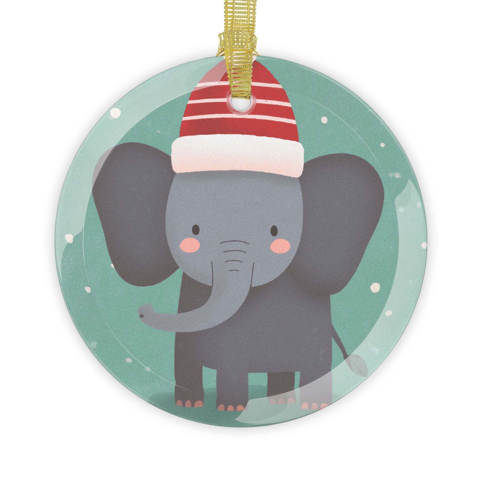 Adorable Elephant Glass Ornaments - Sweet Holiday Decor, Christmas Tree Ornaments, Gift Tags, Home Decoration, Cute Winter Decor