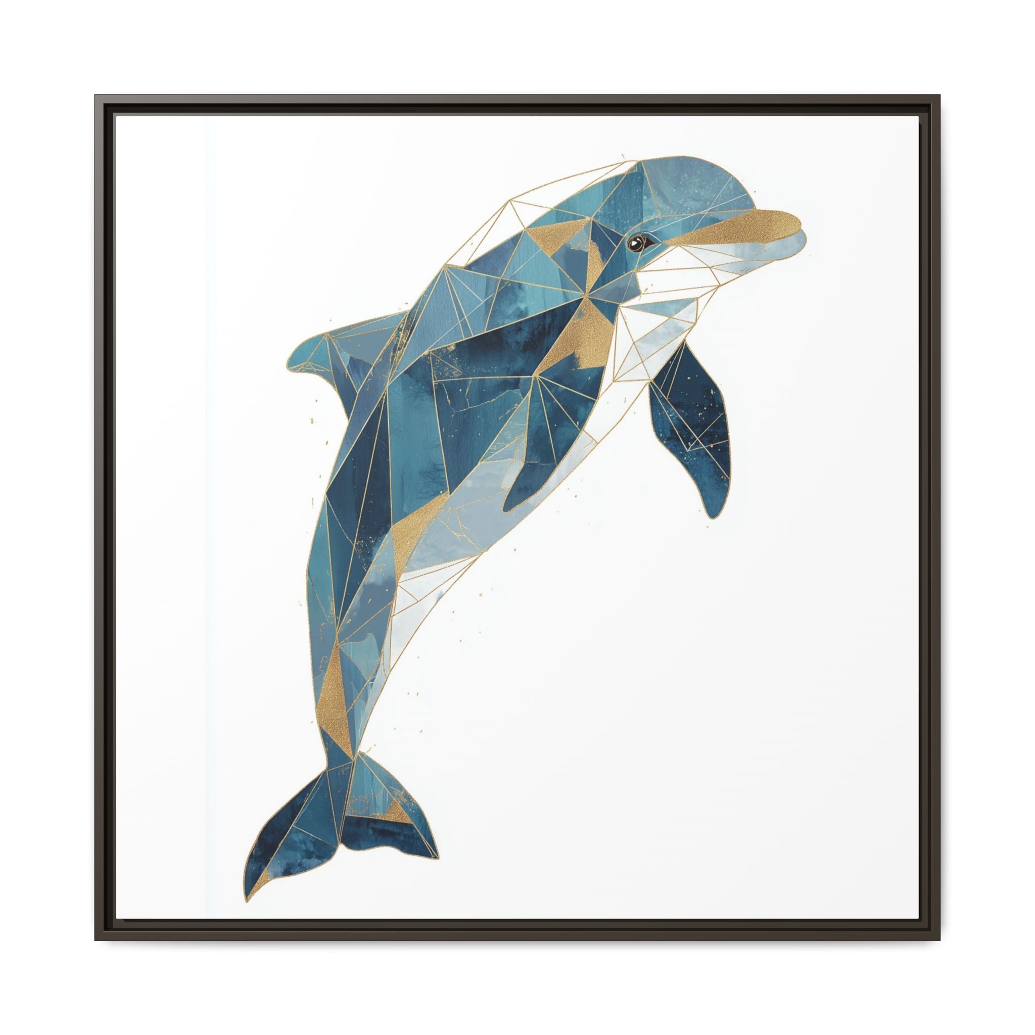 Oceanic Geometry: Dolphin in Blue Polygons, Modern Marine Art   |  Personalized & Custom Orders Available