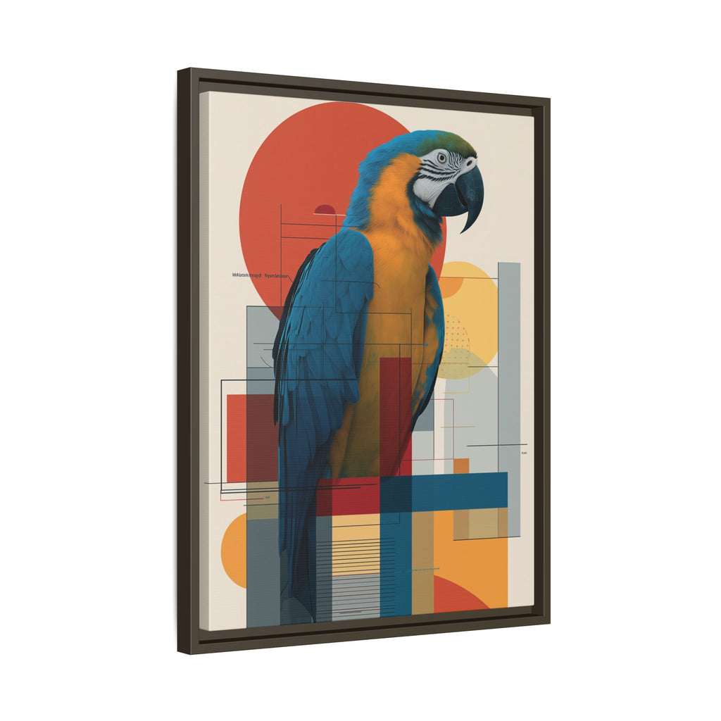 Vibrant Macaw Geometric Framed Print: Avian Realism, Modern Abstract Composition   |  Personalized & Custom Orders Available