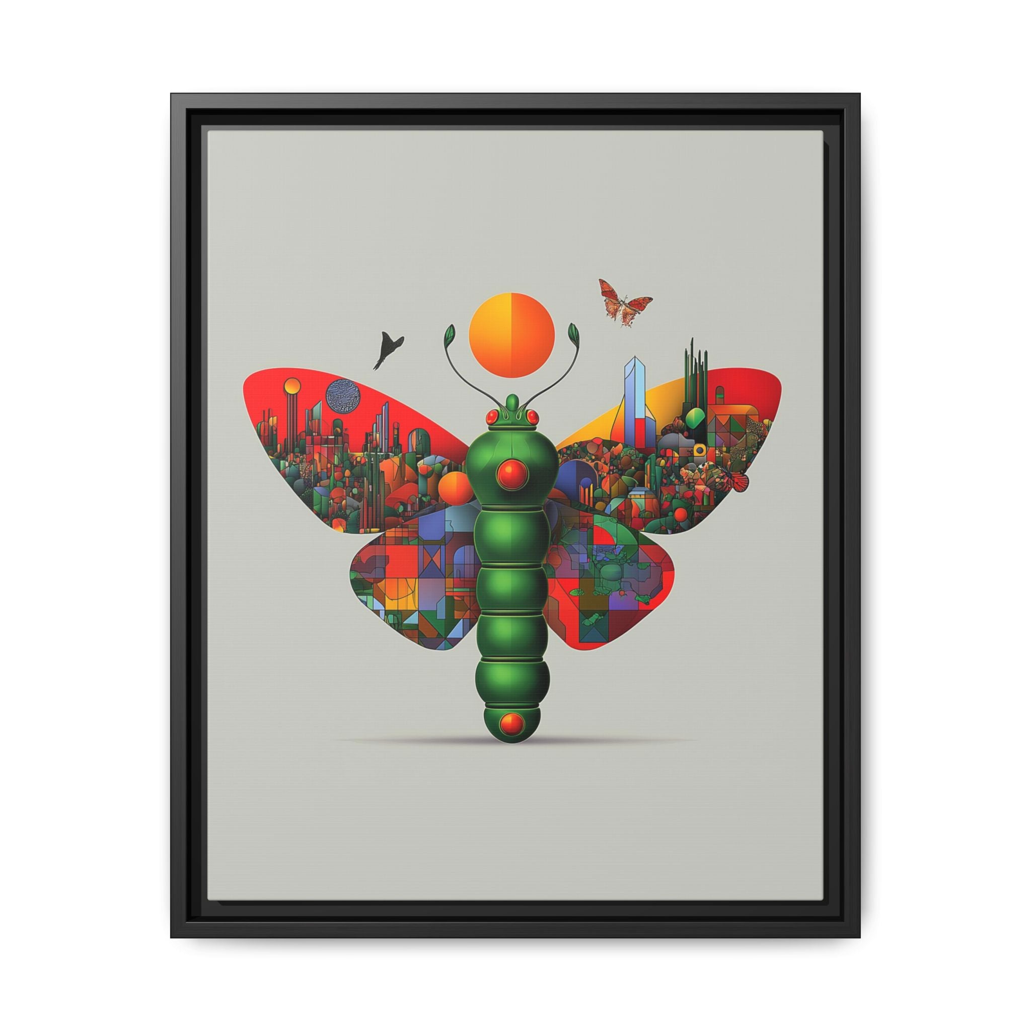 Urban Metamorphosis: Geometric Butterfly Cityscape, Cubist Digital Illustration   |    Custom Orders Available