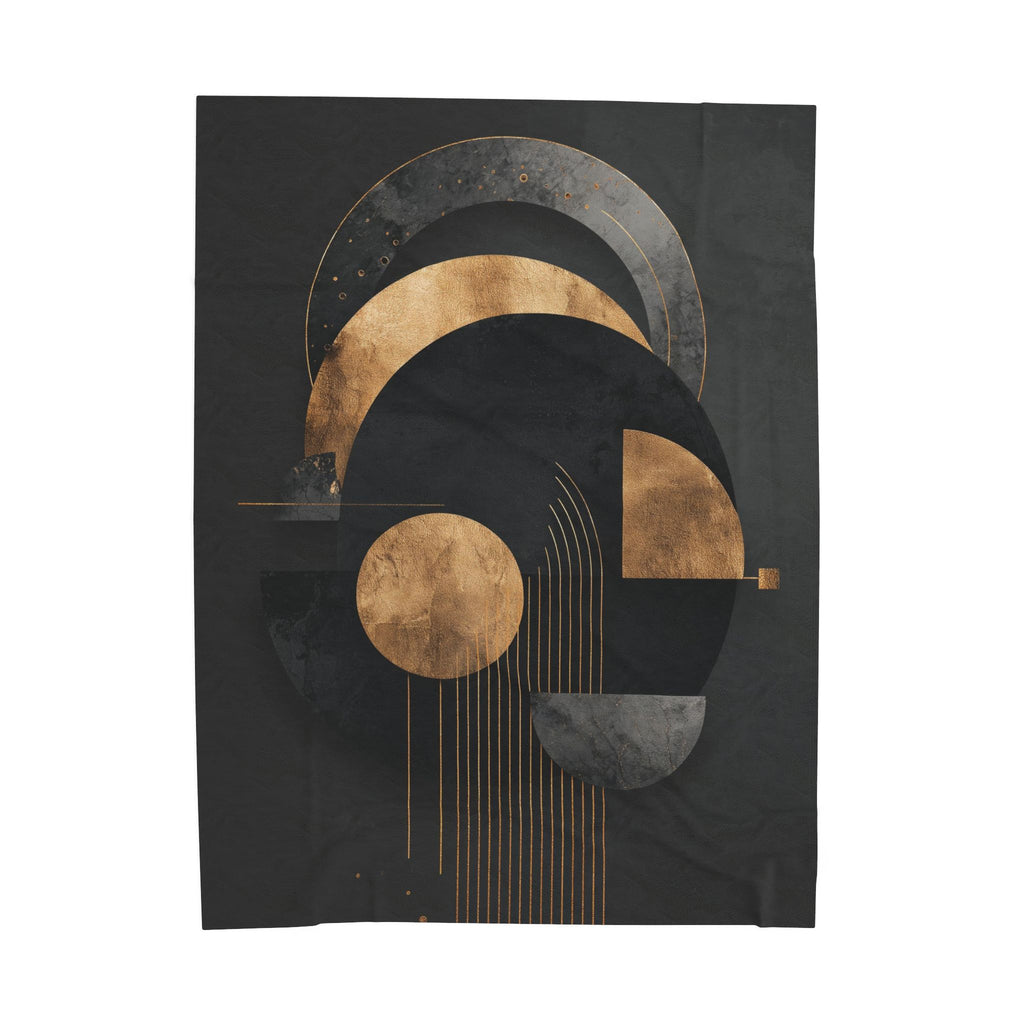 Celestial Geometry: Modern Abstract Composition, Black and Gold Minimalist Design   |    Custom Orders Available