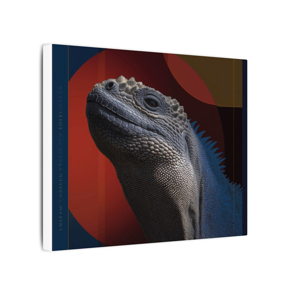 Marine Iguana Canvas: Reptilian Portrait, Digital Naturalism   |    Custom Orders Available