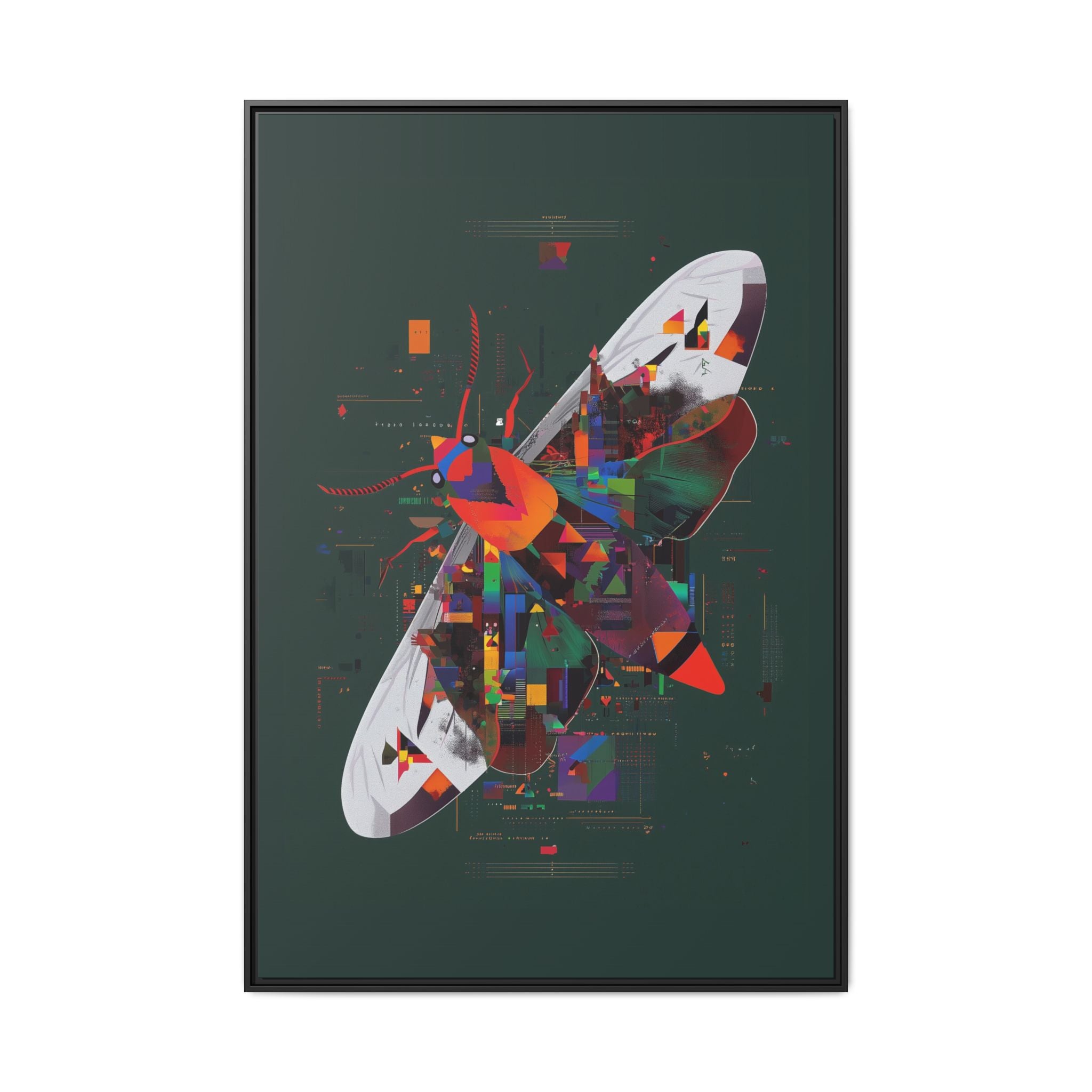Digital Metamorphosis Framed Print : Geometric Butterfly Synthesis, Technological Nature Rendering   |   Custom Orders Available