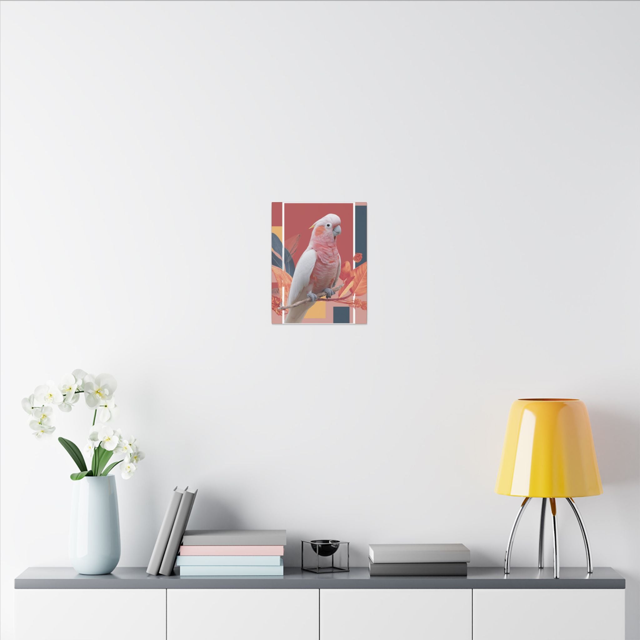 Pink Cockatoo in Geometric Harmony: Australian Wildlife Art, Modern Graphic Design   |    Custom Orders Available
