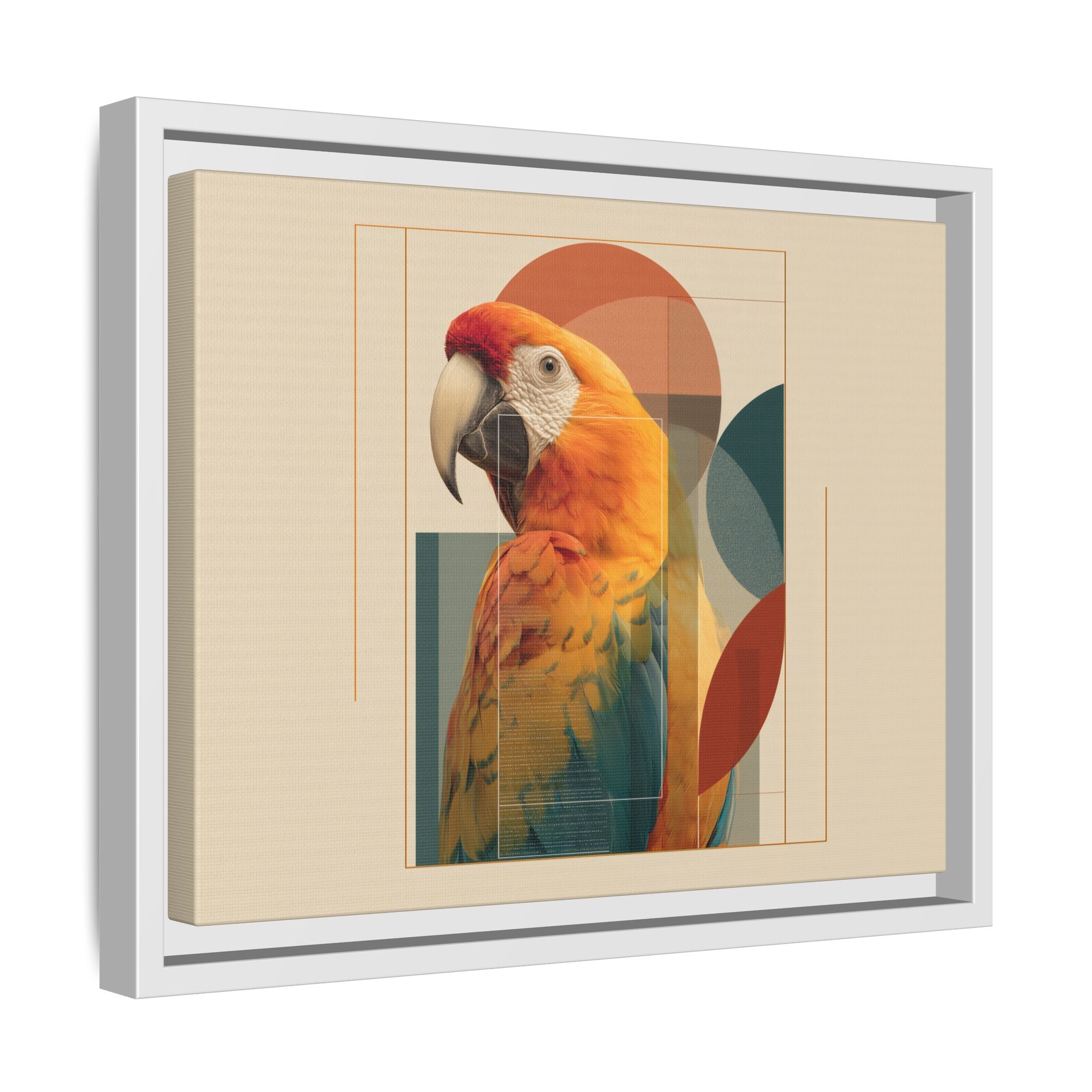 Macaw Geometry: Vibrant Avian Portrait, Modernist Graphic Design   |  Personalized & Custom Orders Available