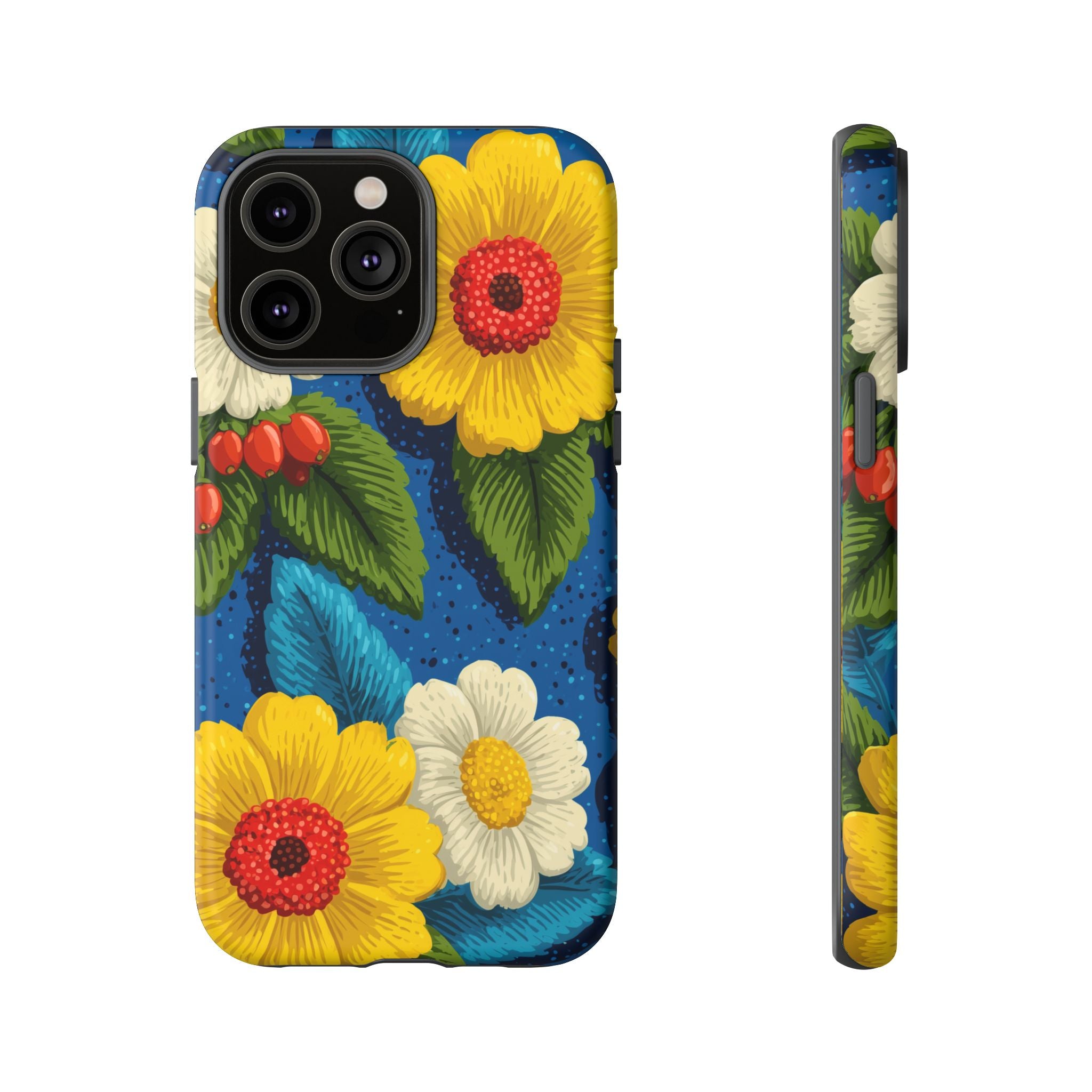 Summer Tough Cases: Floral Fine Art Phone Case, Fun Beach Vibe Phone Accessory, Summer Travel Gift, Colorful Phone Cover, Casual Style Tech