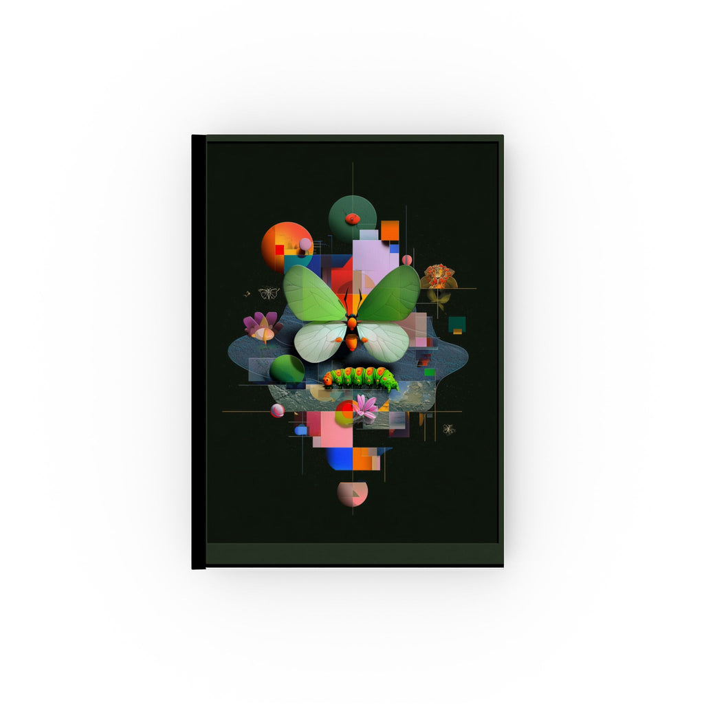 Geometric Nature Symphony: Abstract Butterfly Design, Digital Modernist Art Composition Personalized Journal   |