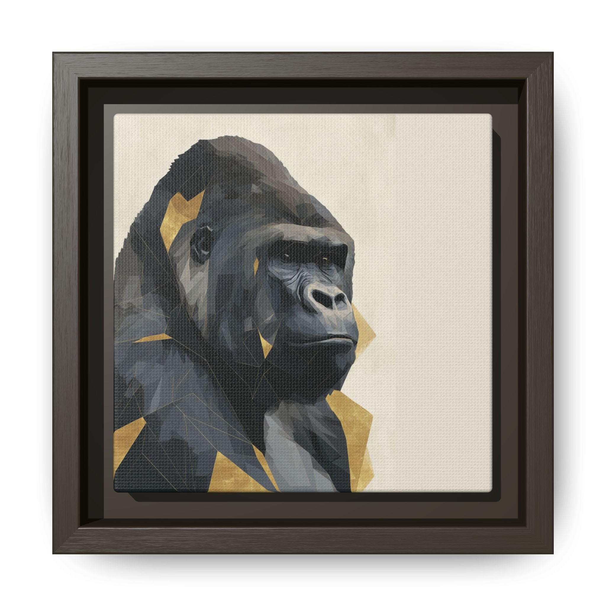 Primal Geometry: Polygonal Gorilla Portrait, Modern Metallic Wildlife Art   |  Personalized & Custom Orders Available