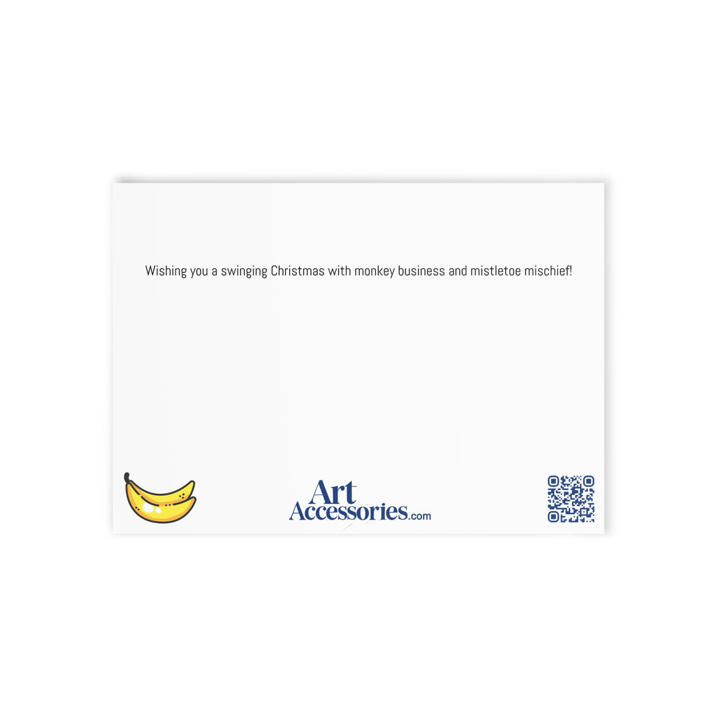 Festive Monkey Holiday Cards - Cute Two-Sided Christmas Greetings, Animal-Themed Greetings, Fun Holiday Stationery, Card Set, Seasonal Decor