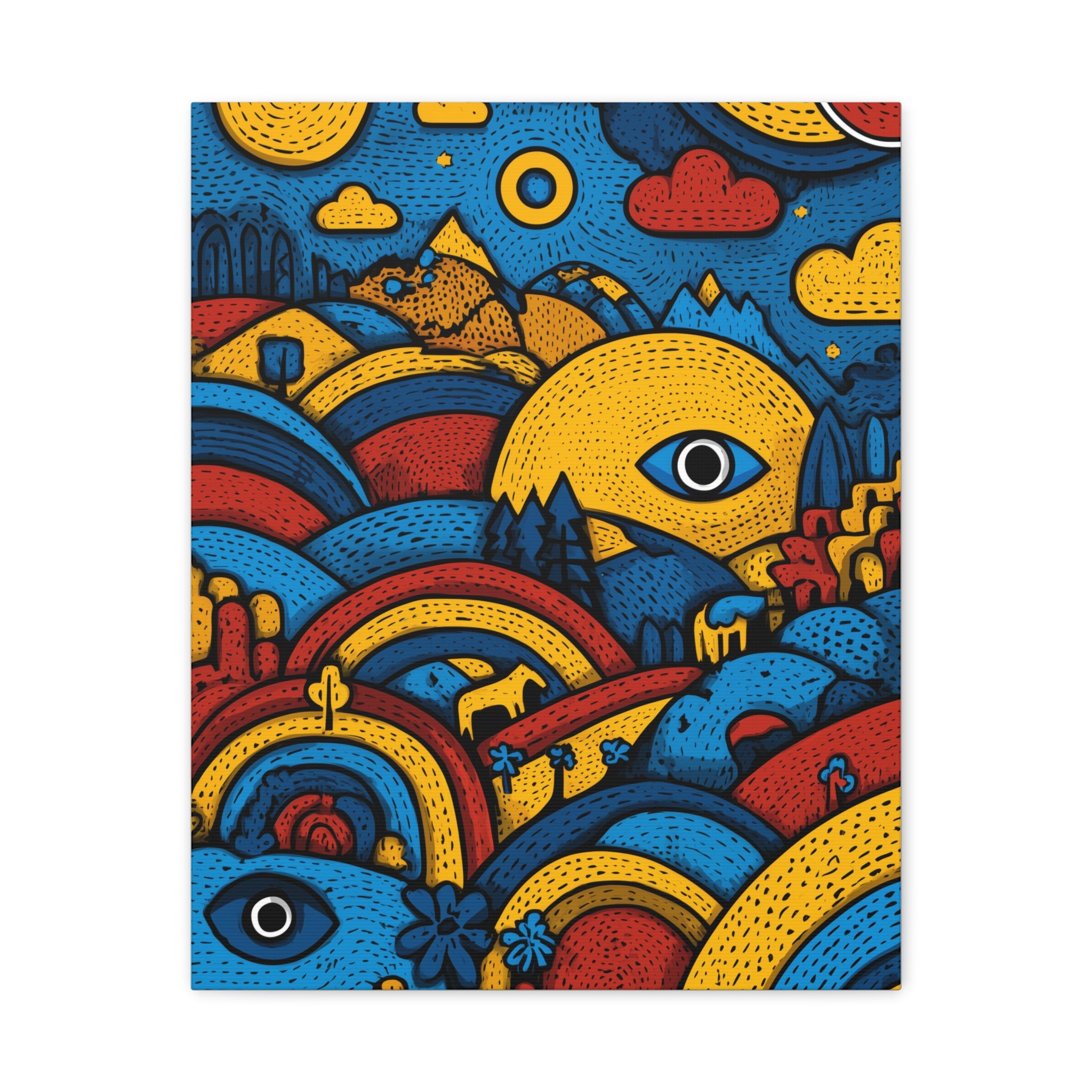 Colorful Landscape Canvas Artwork, Abstract Wall Decor, Home Wall Art, Boho Decor, Eye-catching Art for Living Room