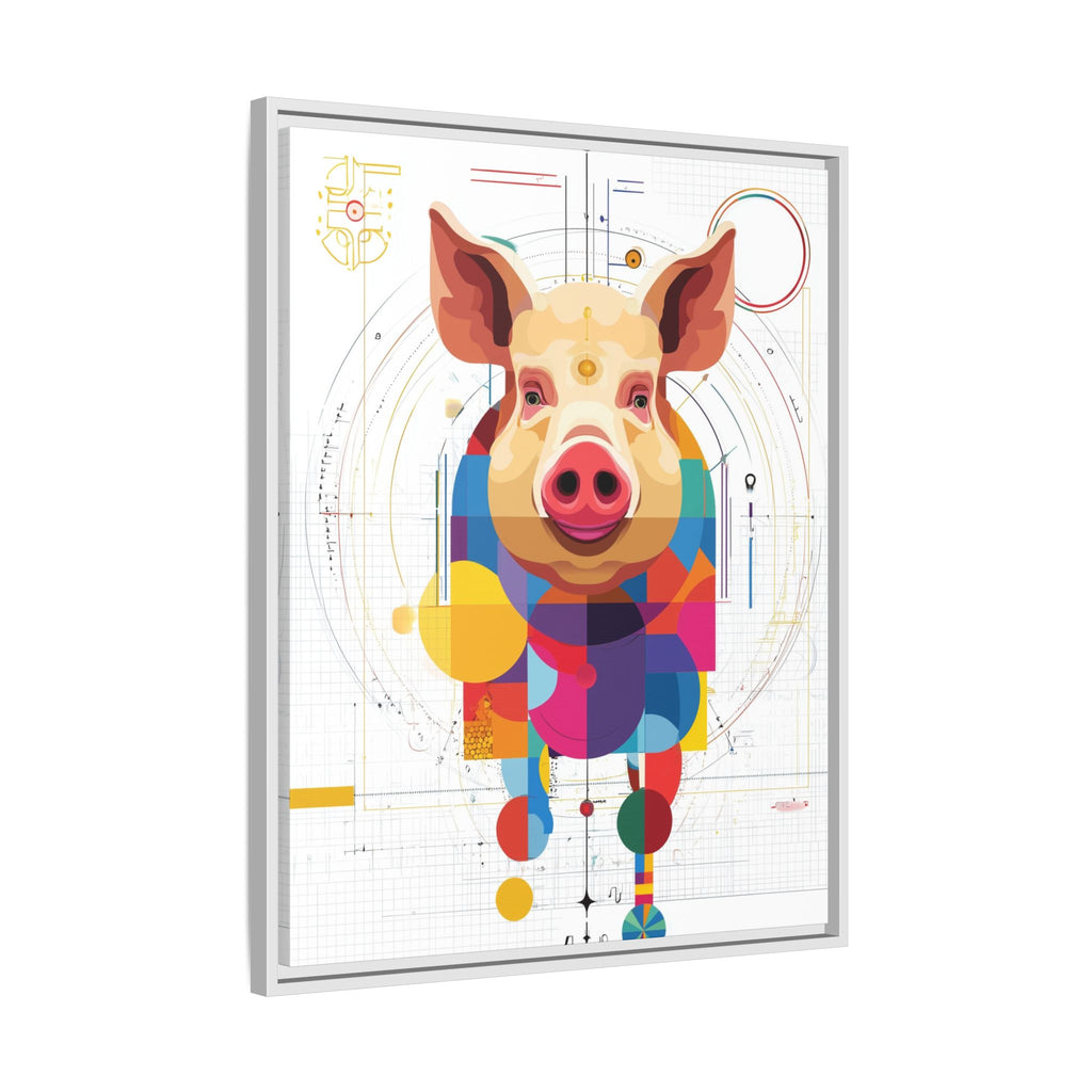 Geometric Pig: Digital Cubist Portrait, Mathematical Animal Abstraction   |    Custom Orders Available