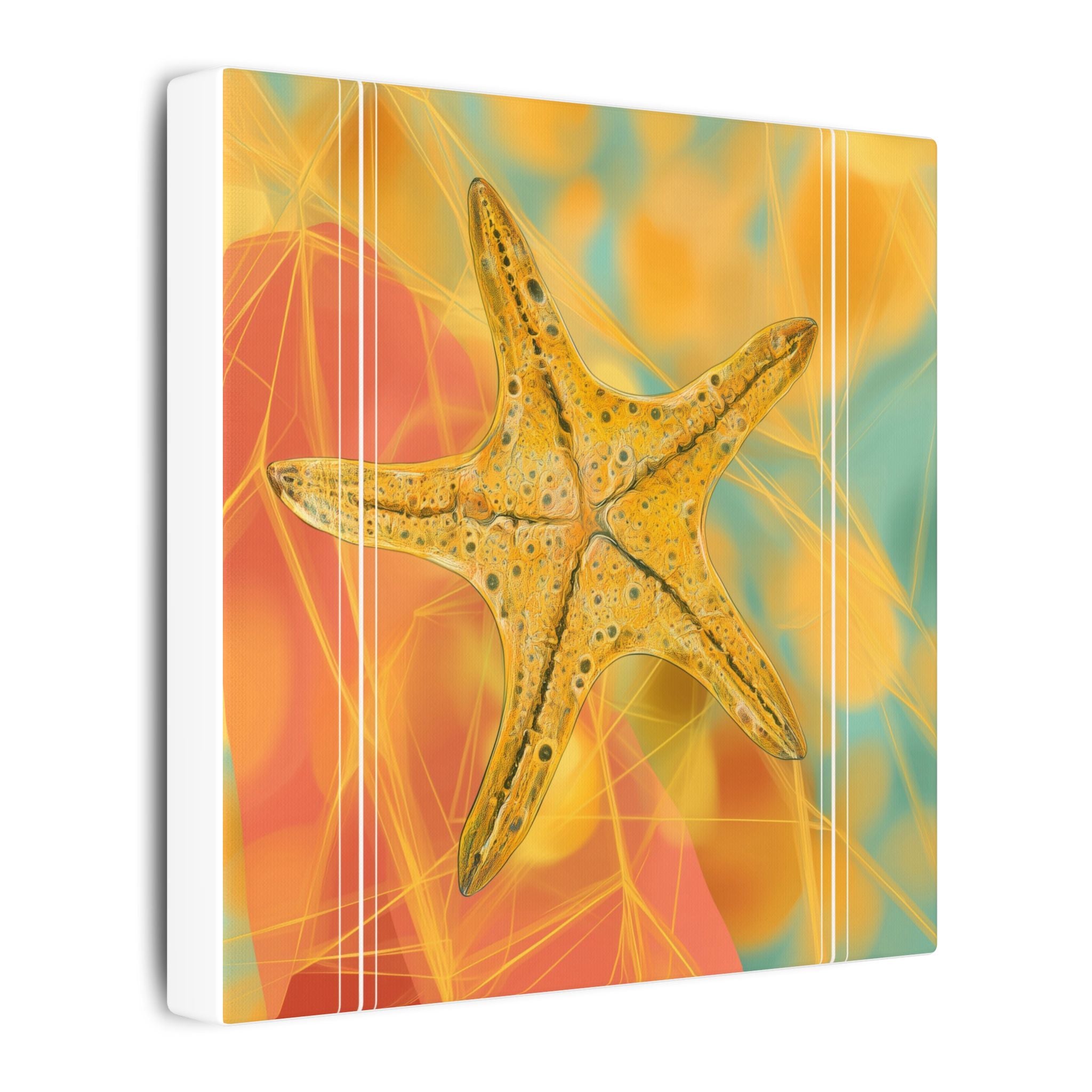 Golden Marine Geometry: Starfish Textures in Digital Art, Oceanic Abstract Composition   |    Custom Orders Available