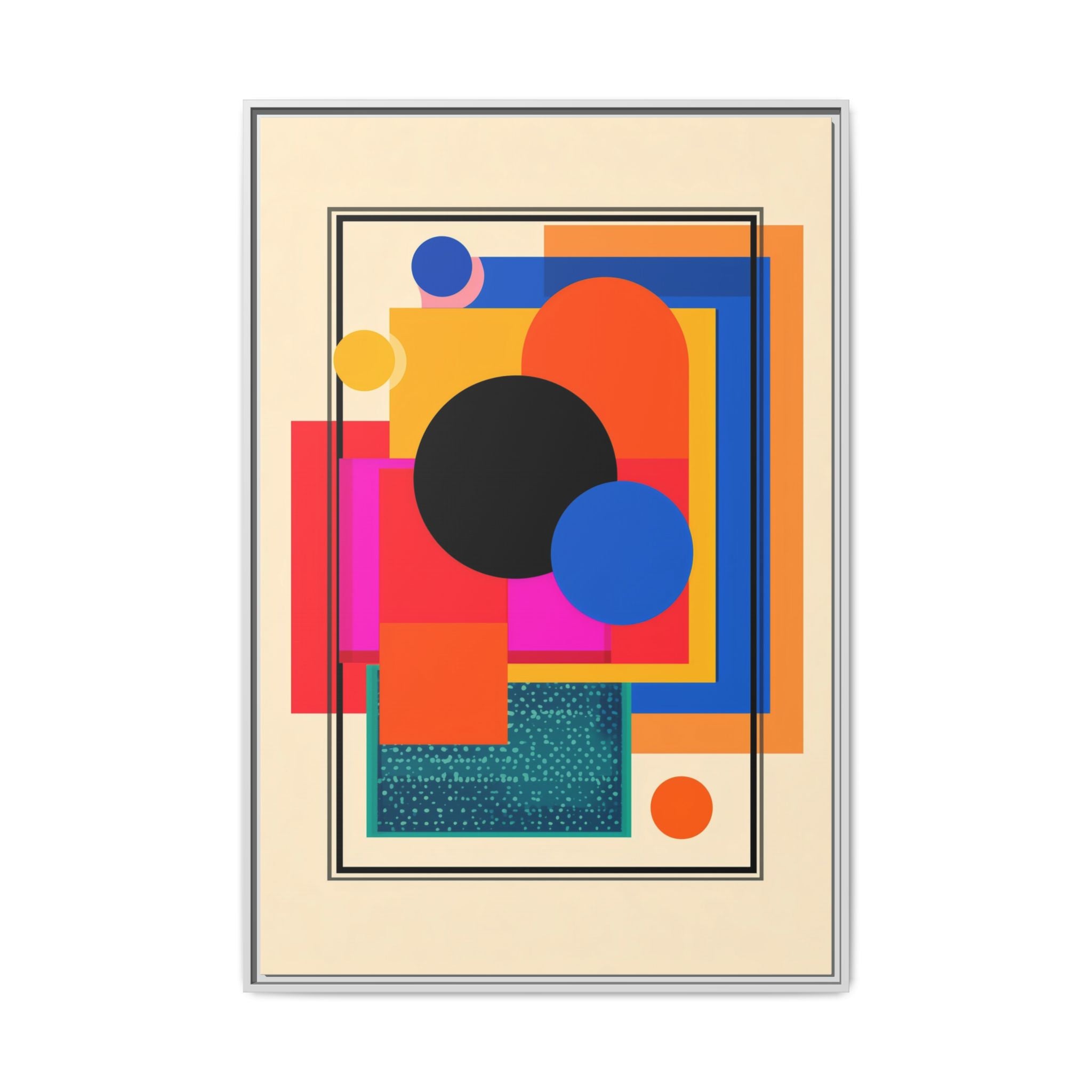 Geometric Harmony: Abstract Color Blocks, Mid-Century Modern Design, Minimalist Art Composition   |   Custom Orders Accepted