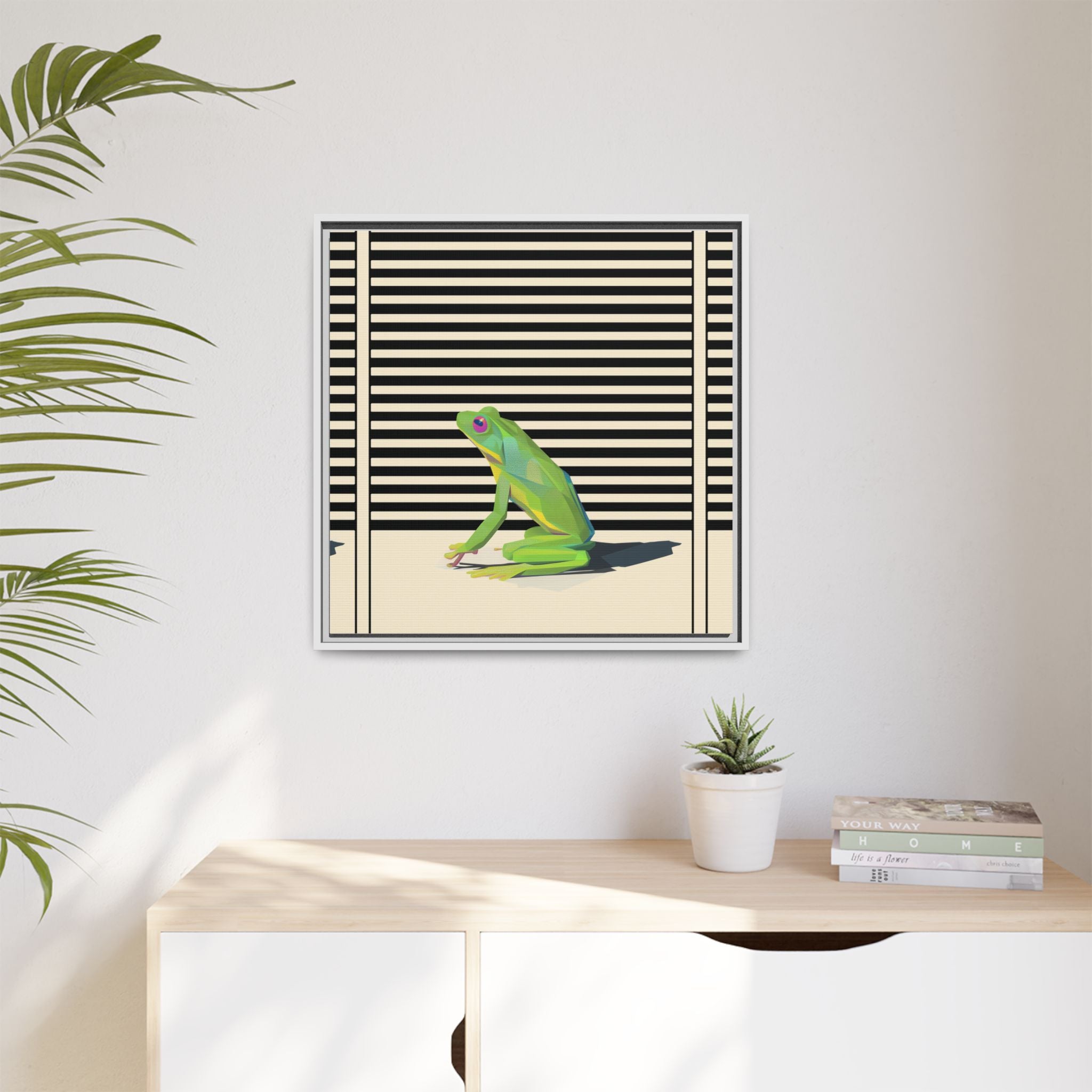 Geometric Frog Persona: Modern Wildlife Illustration, Vibrant Graphic Design   |  Personalized & Custom Orders Available