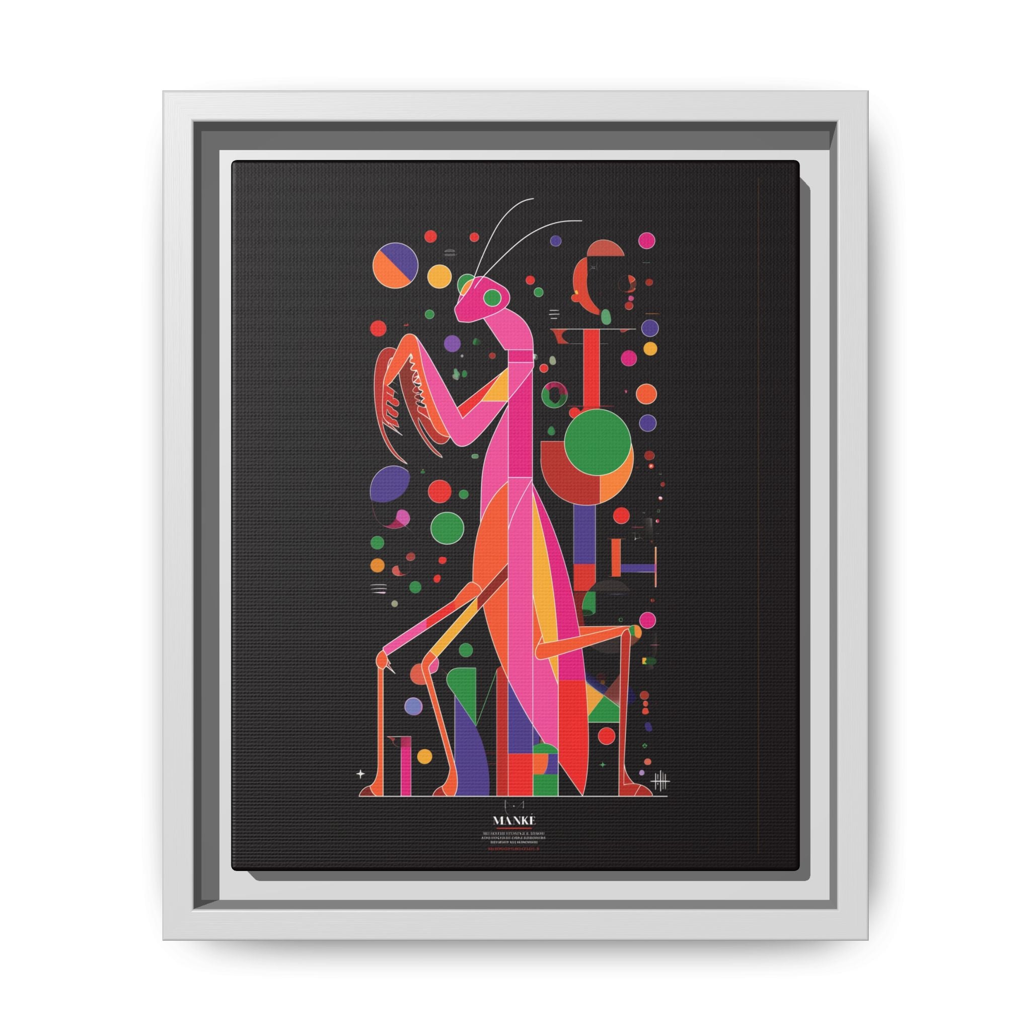 Mantis Geometrica Framed Print : Cubist Insect Design, Vibrant Graphic Poster Art   |   Custom Orders Available