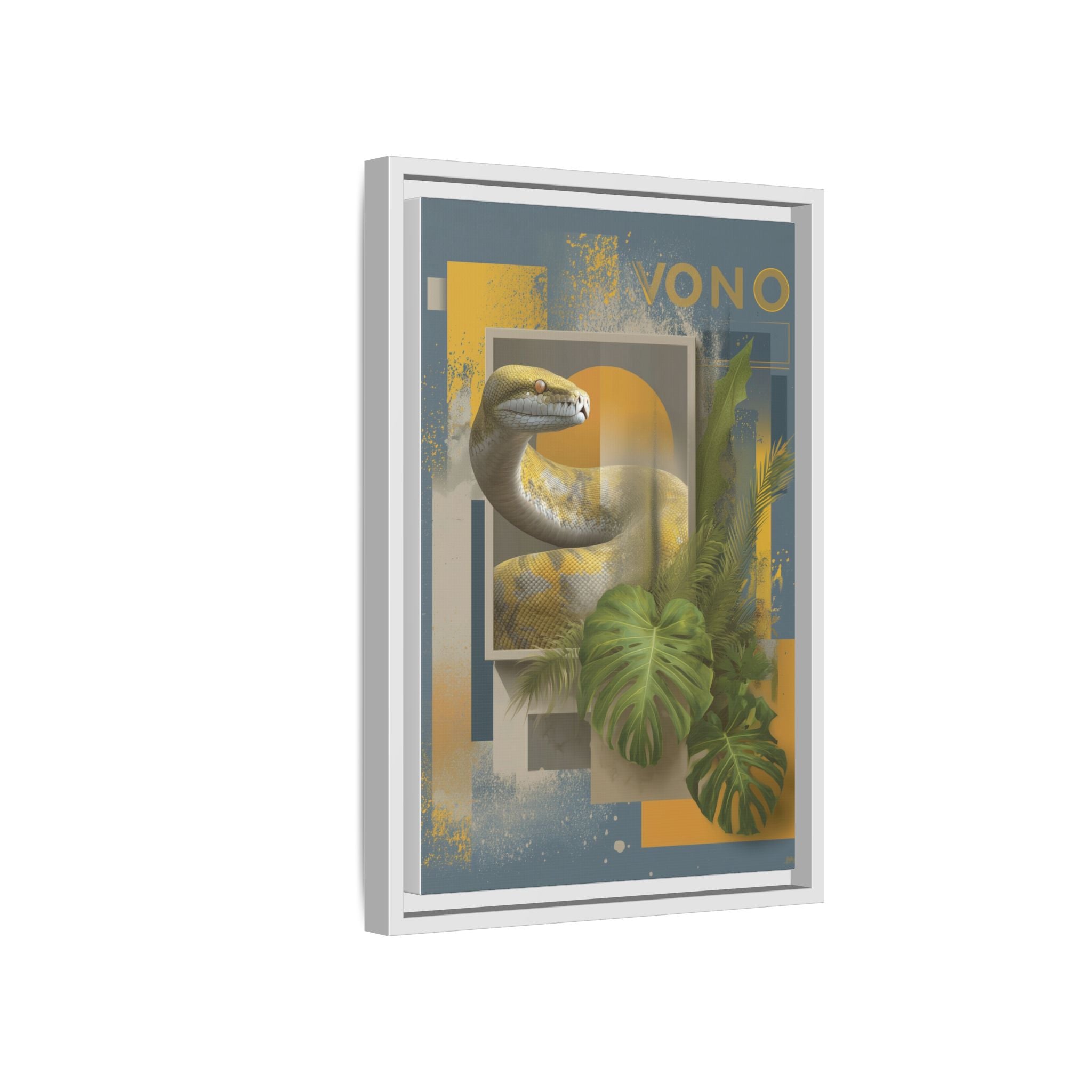 Serpent of Geometric Dimensions: Tropical Vono Design, Abstract Wildlife Art   |  Personalized & Custom Orders Available