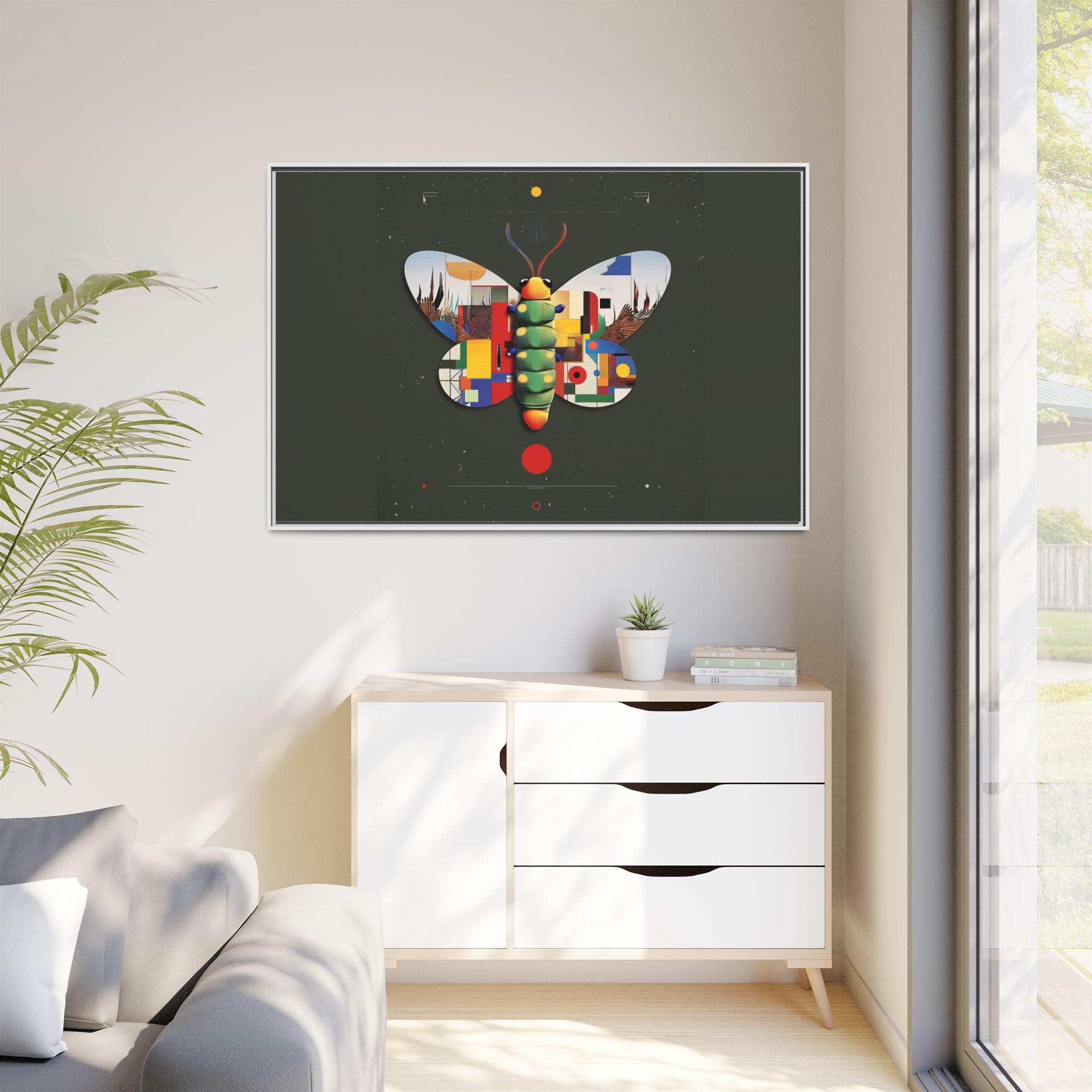 Geometric Butterfly: Bauhaus Digital Mosaic, Technological Nature Composition   |    Custom Orders Available