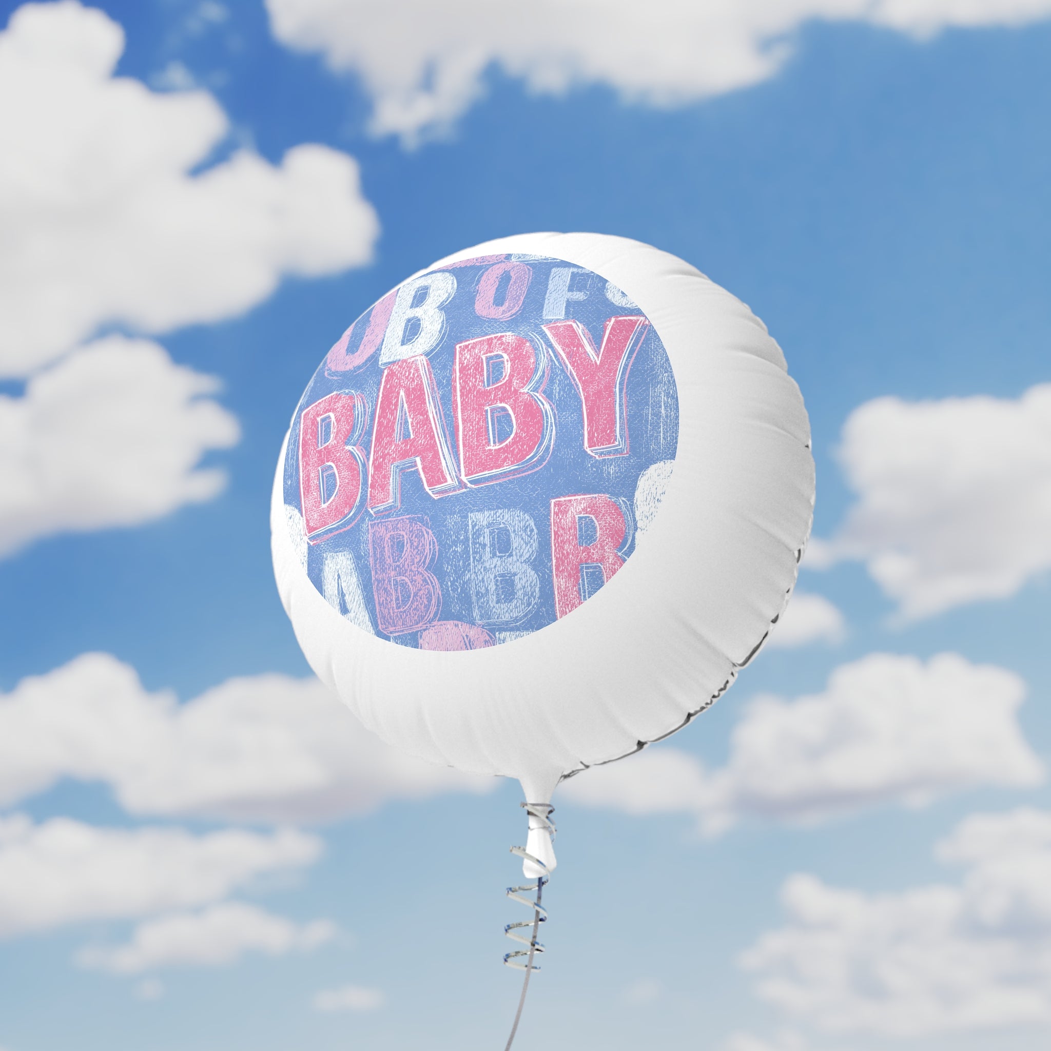Baby Shower Mylar Balloon — 'Baby' Chalkboard Pattern Helium Balloon