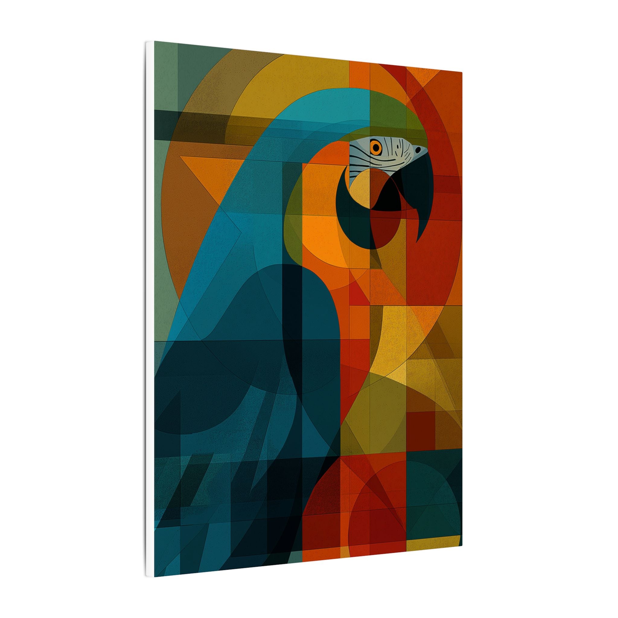 Prismatic Parrot: Cubist Mosaic, Geometric Abstract Bird Art   |    Custom Orders Available