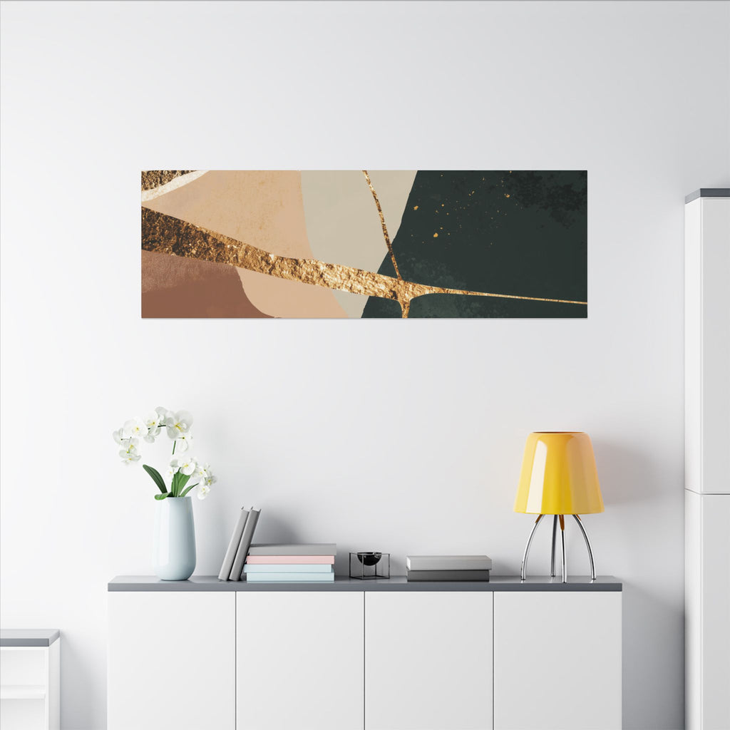 Canvas Print, Abstract Earthy Gold Wall Art, Modern Designer Home Decor, Stretched Matte Canvas; Thick, Multi-Size, Office Decor